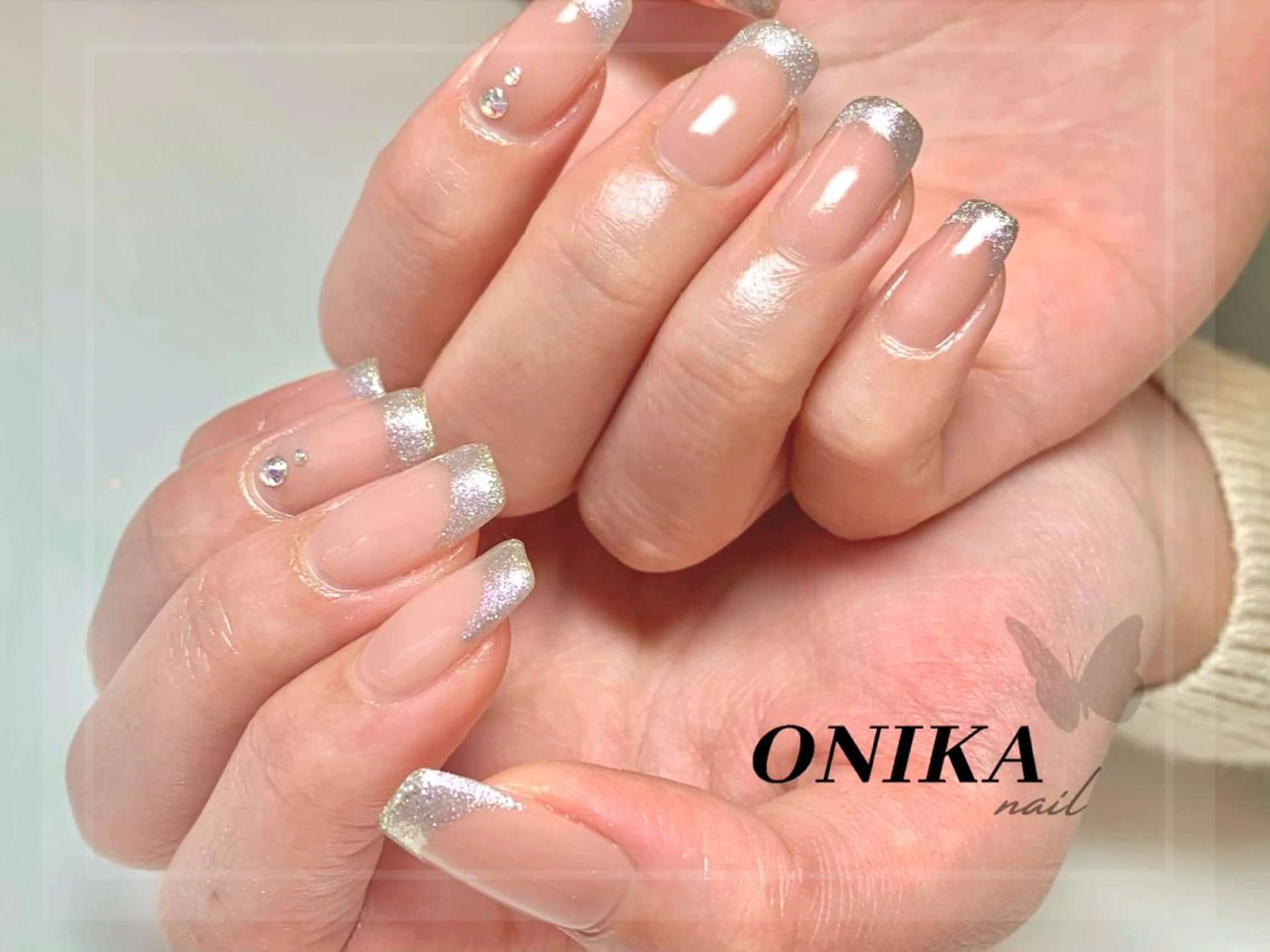 ネイル フレンチネイル マグネットネイル マグネットフレンチ ONIKA Nail 表参道A4徒歩3分のネイルデザイン