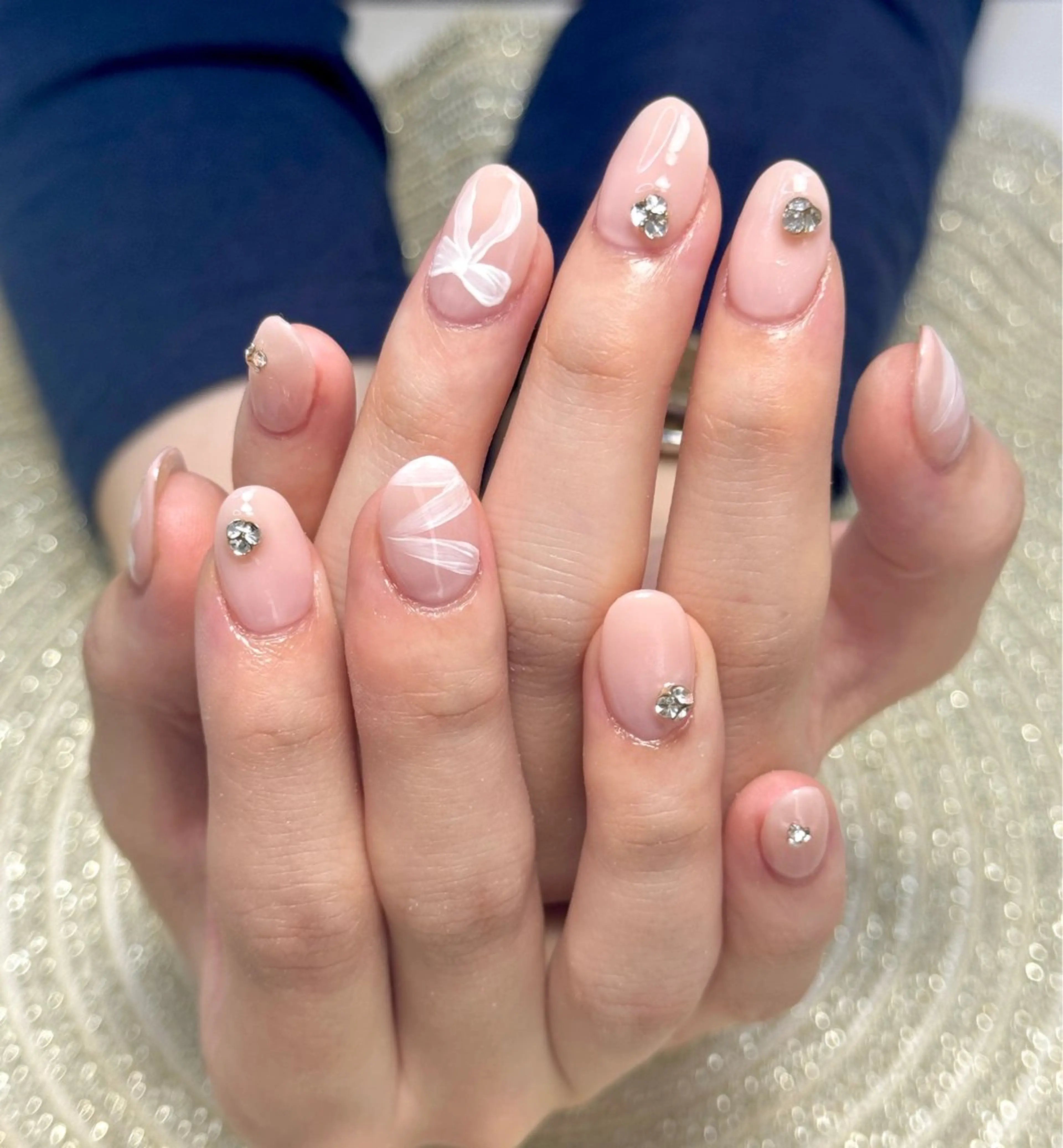 ネイル レース リボン ハンドネイル MOA NAIL所属・moa nailのネイルデザイン