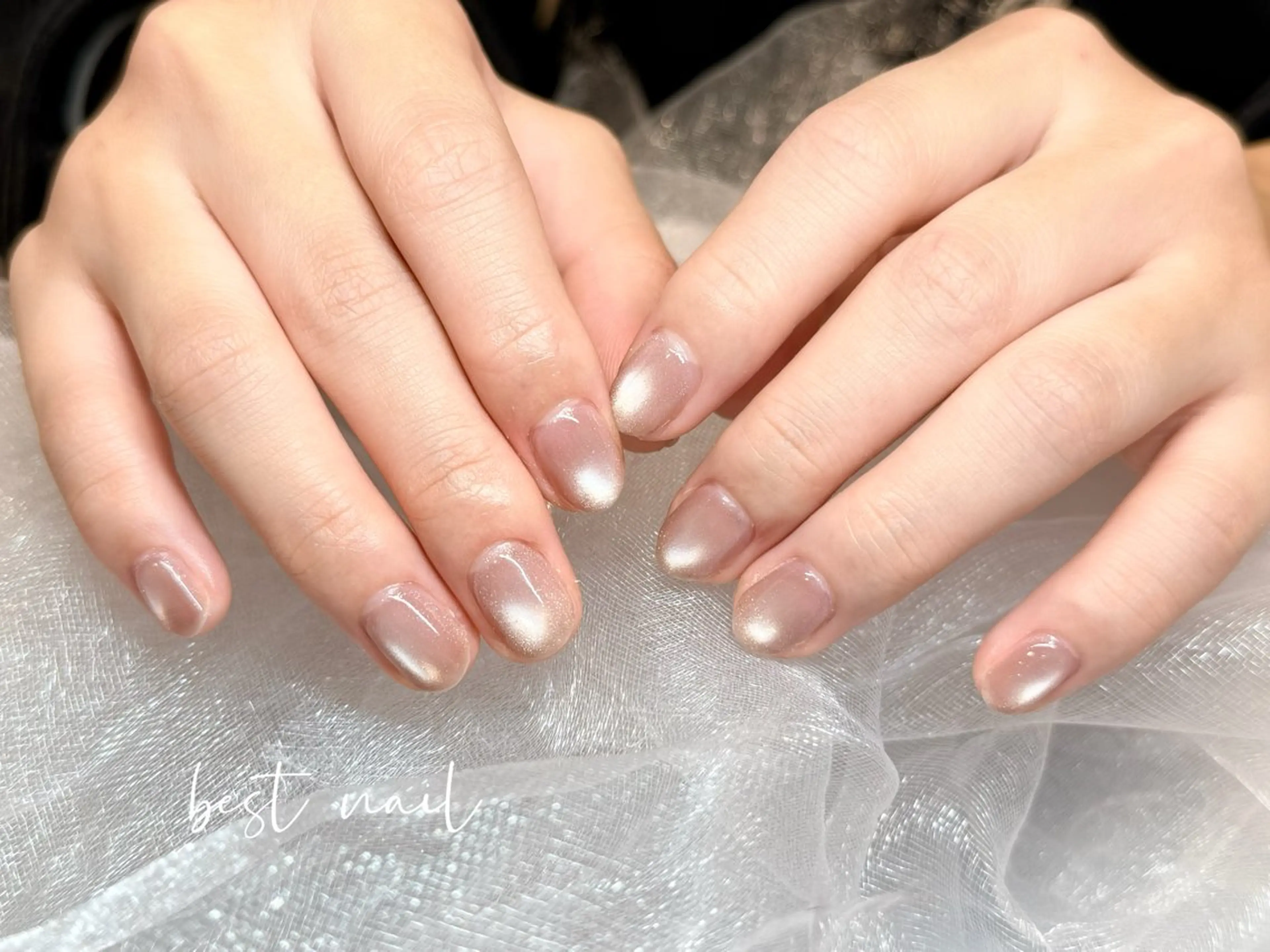 ネイル オーロラネイル クリアネイル 長さ出し ジェルネイル 韓国ネイル ハンドネイル best nailのネイルデザイン