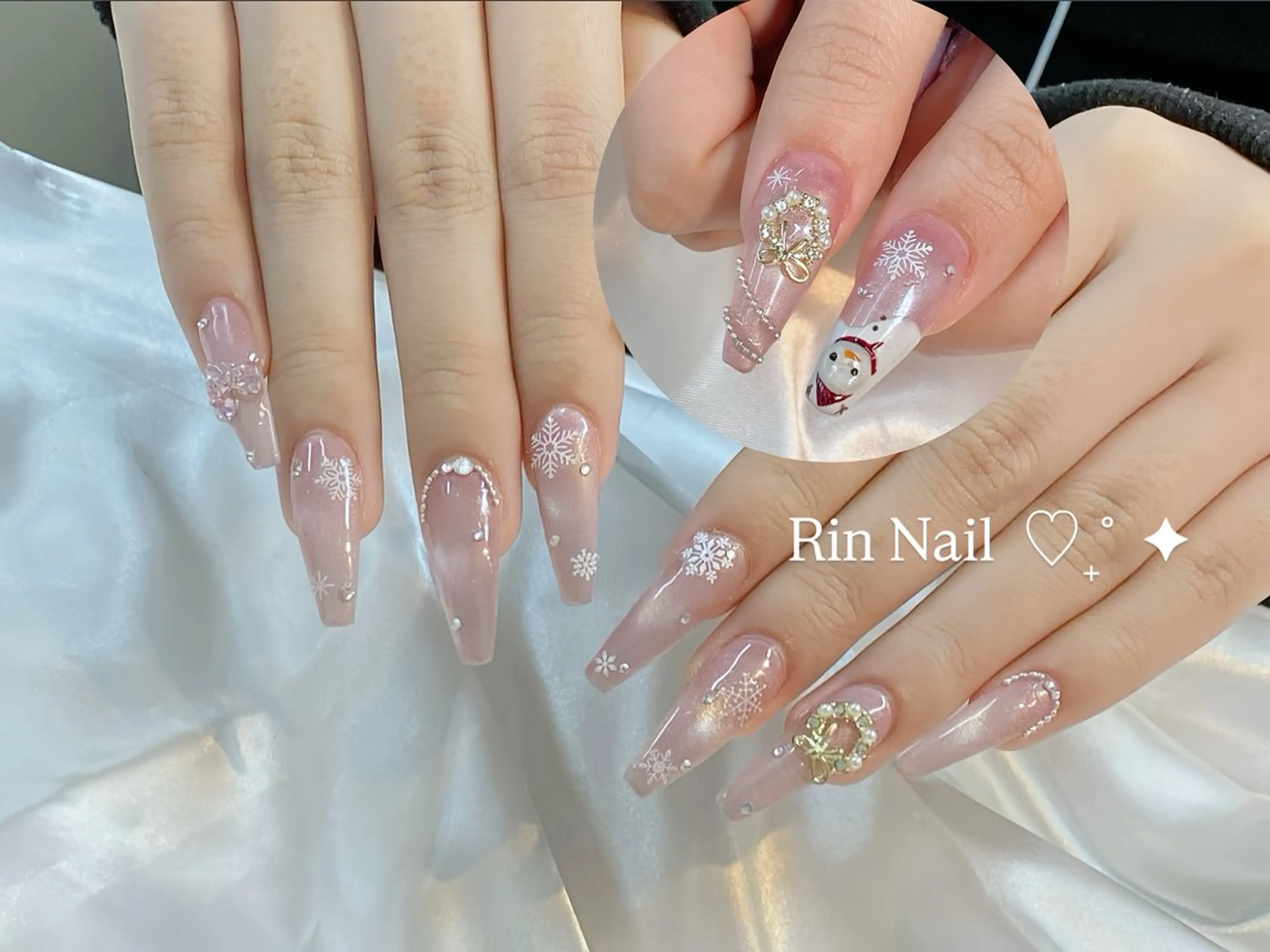 メンズ ネイル メンズ韓国風 クリスマス ボルドー フレンチネイル グラデーション ハンドネイル Rin Nail 新大久保店のネイルデザイン