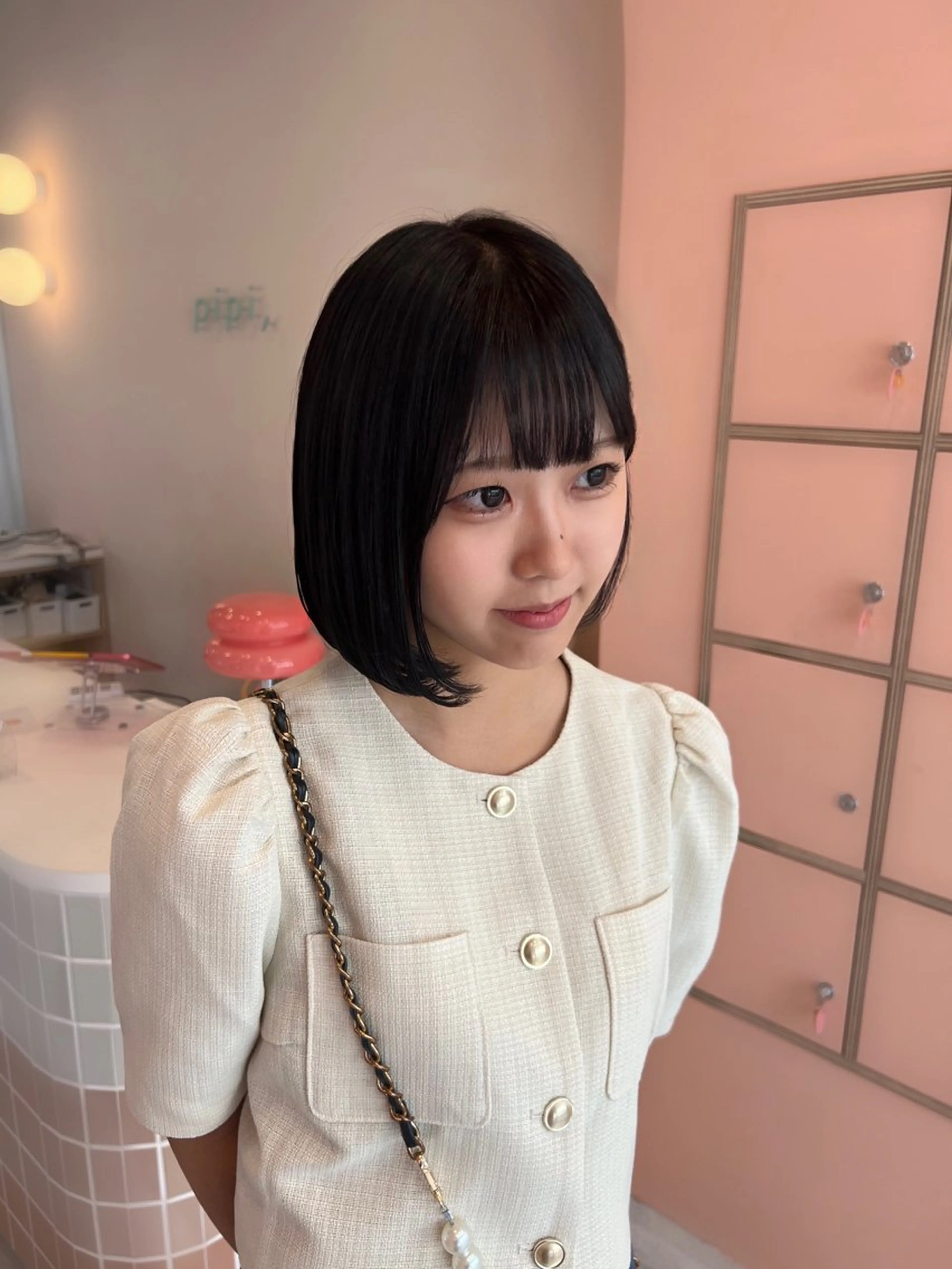 ショート カラー 黒髪 ボブ カット ヘアカラー mizuki ,のヘアスタイル