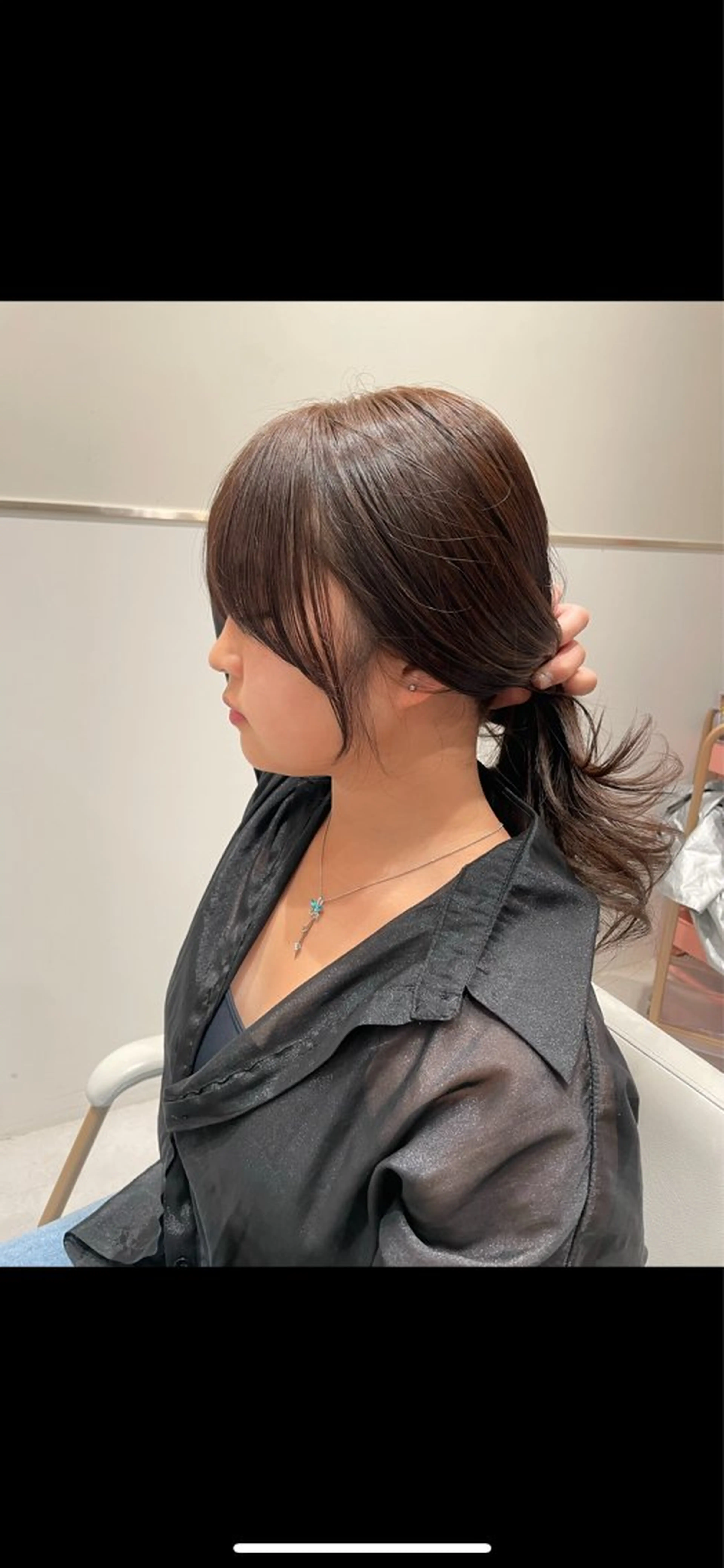 セミロング カット ヘアカラー レイヤーカット/透明 感カラー🐬永井瑠栞のヘアスタイル