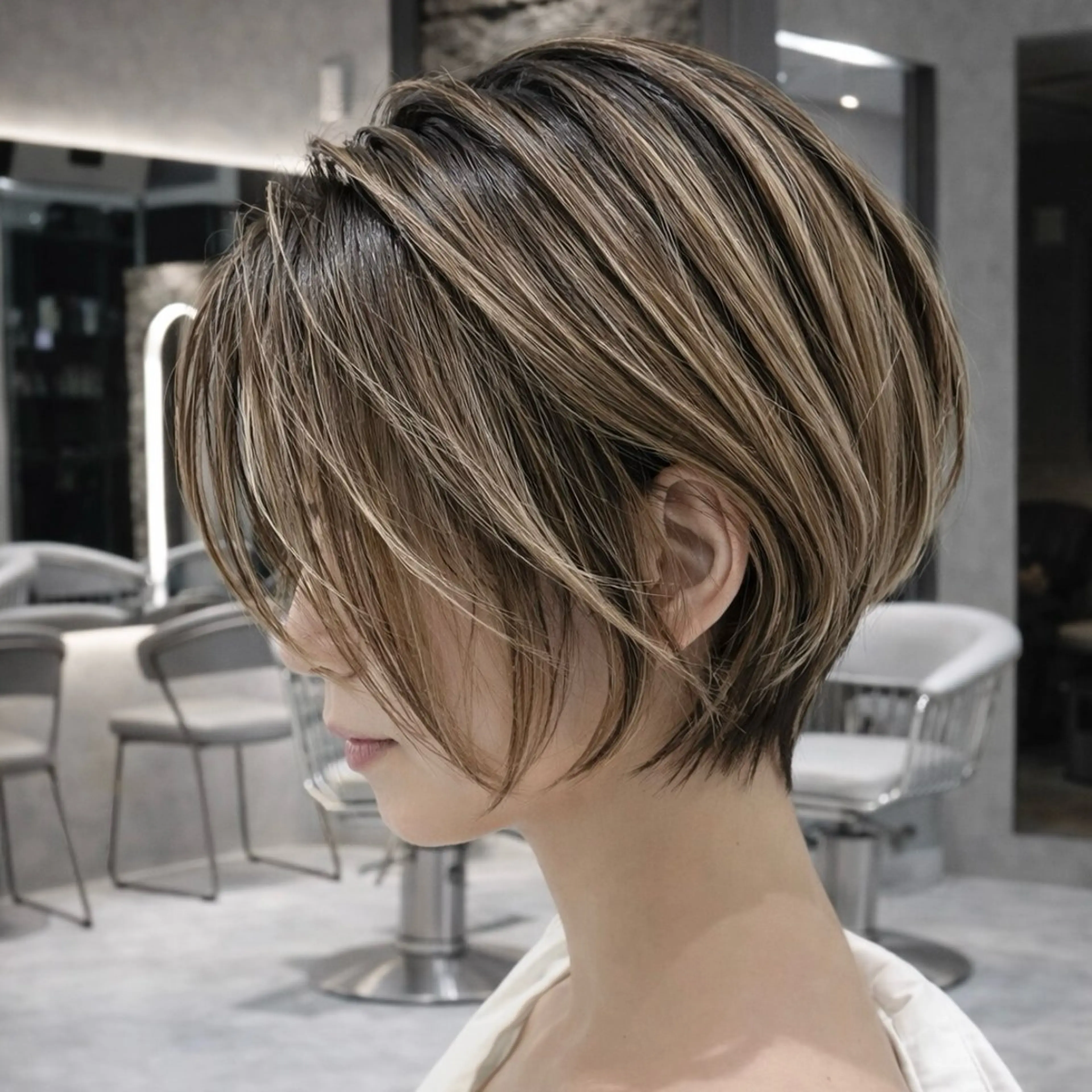 ショート カラー カット ヘアカラー トリートメント ウメダナオヤ/ くびれヘア✨のヘアスタイル