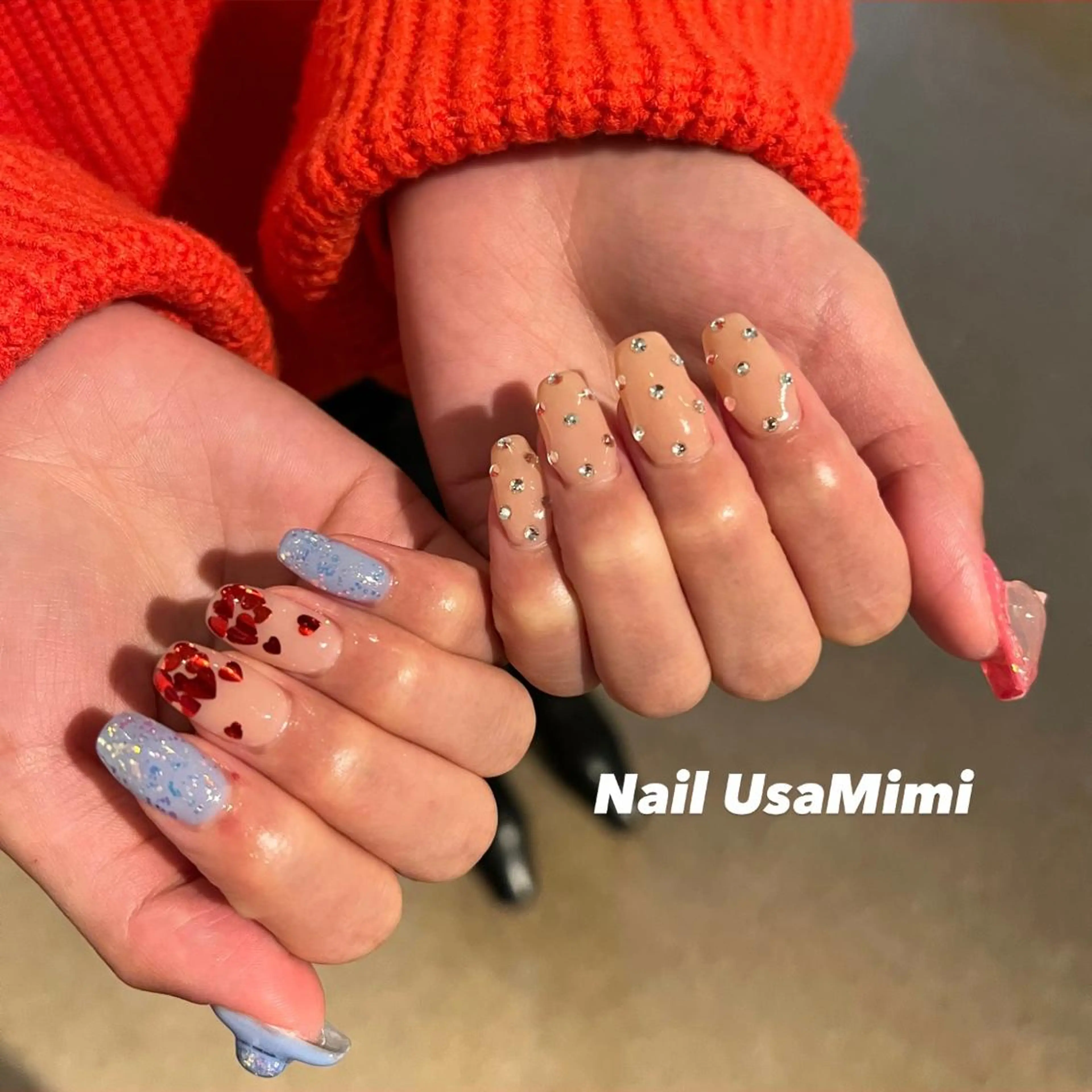 ネイル フットネイル ジェルネイル マグネットネイル 持ち込み ニュアンスネイル 本町ネイルNail UsaMimiのネイルデザイン
