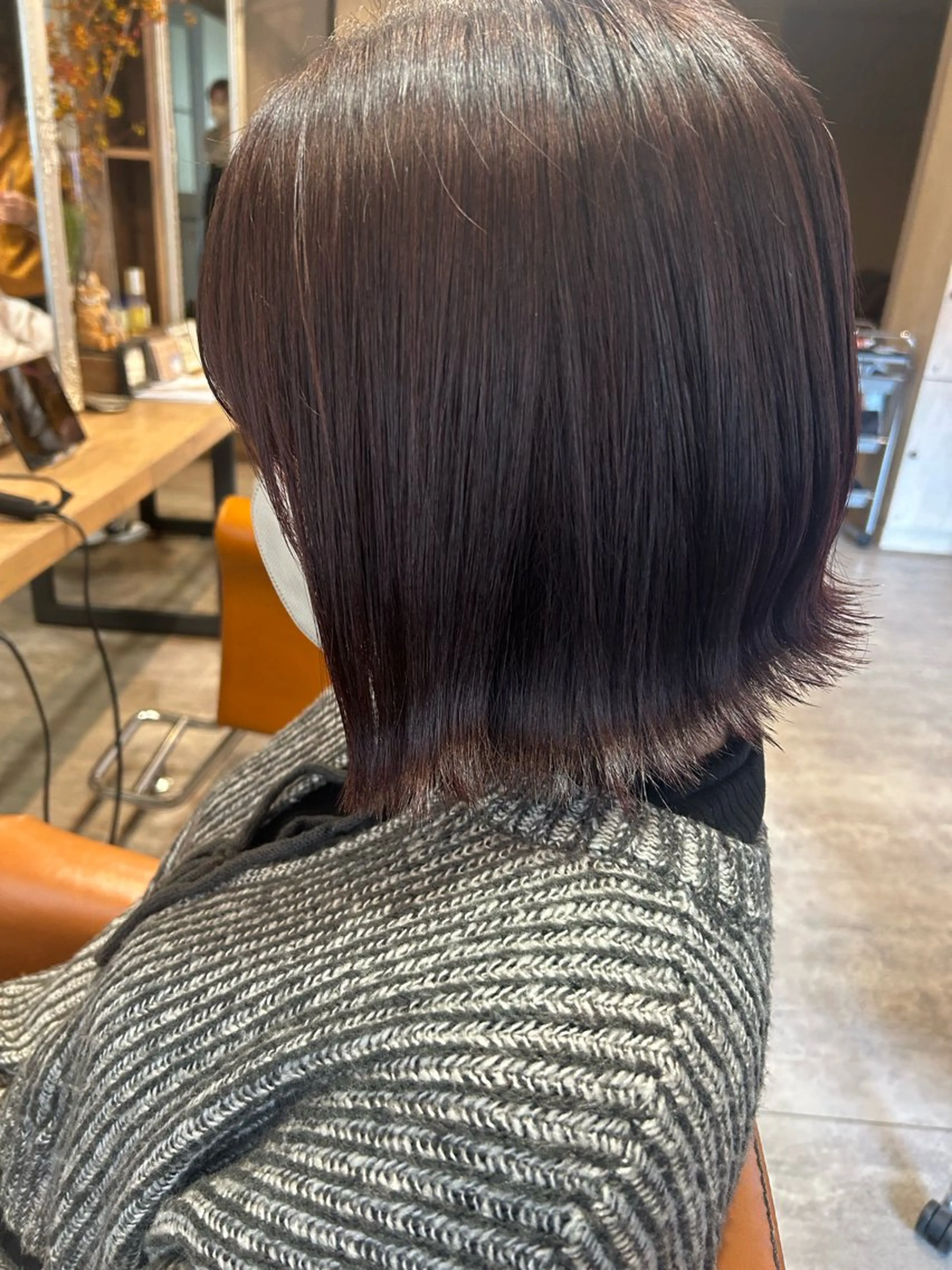 ショート ピンクブラウン トリートメント ヘッドスパ ボブ/暖色/透明 感カラー/Sachiのヘアスタイル