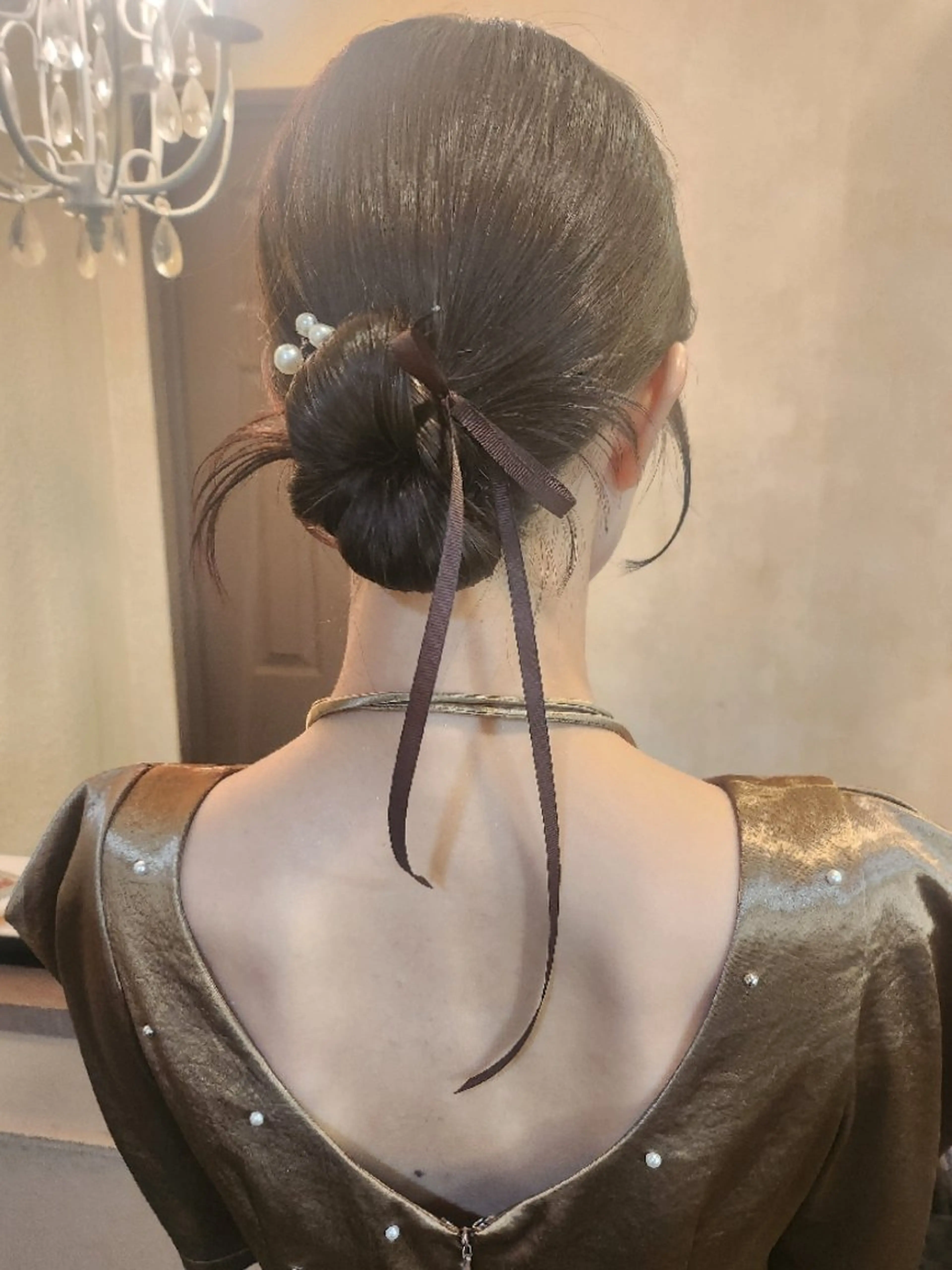 セミロング ヘアアレンジ ヘアセット 田井中 悠紀のヘアスタイル