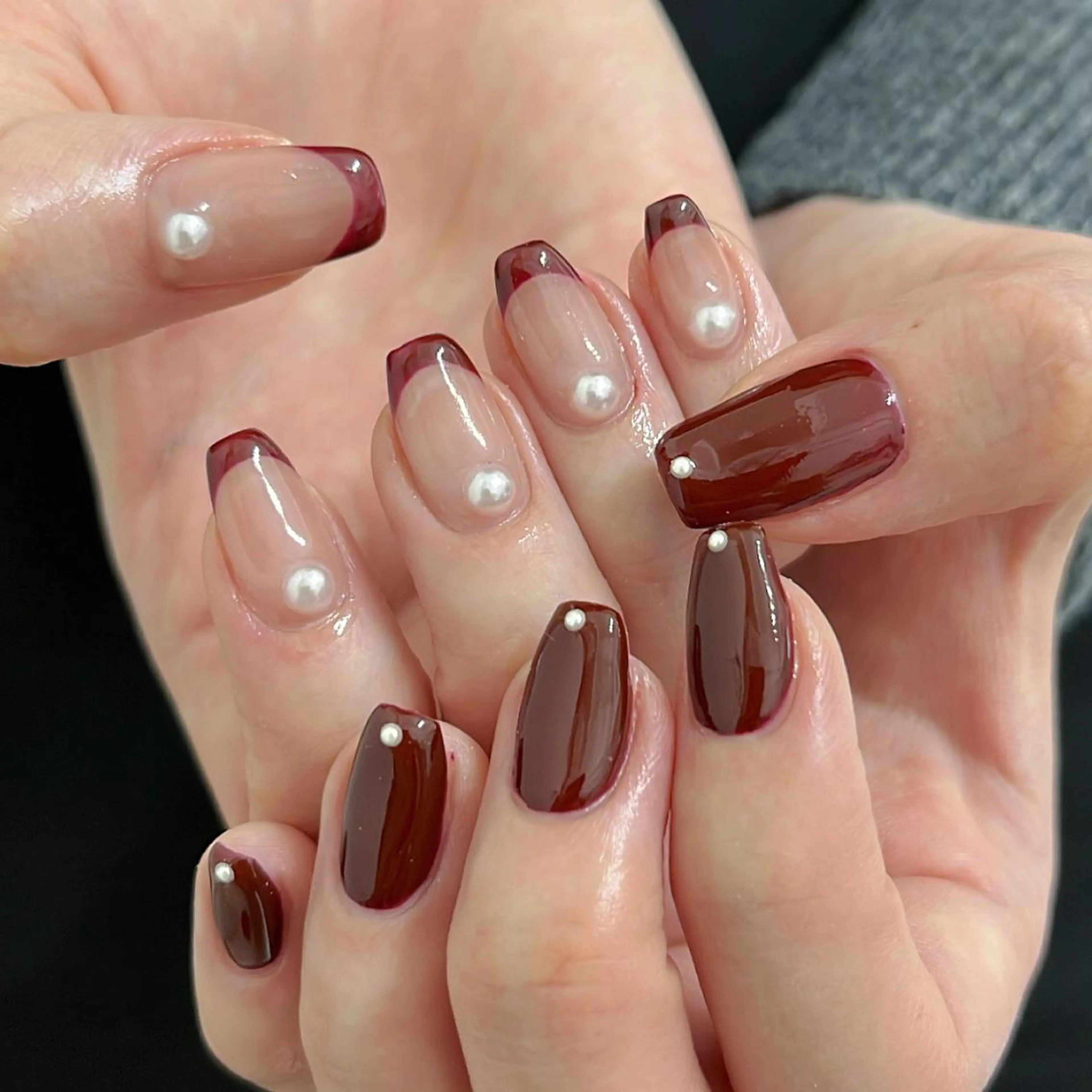 ネイル ボルドー ハンドネイル vegh. nail／阿波座のネイルデザイン