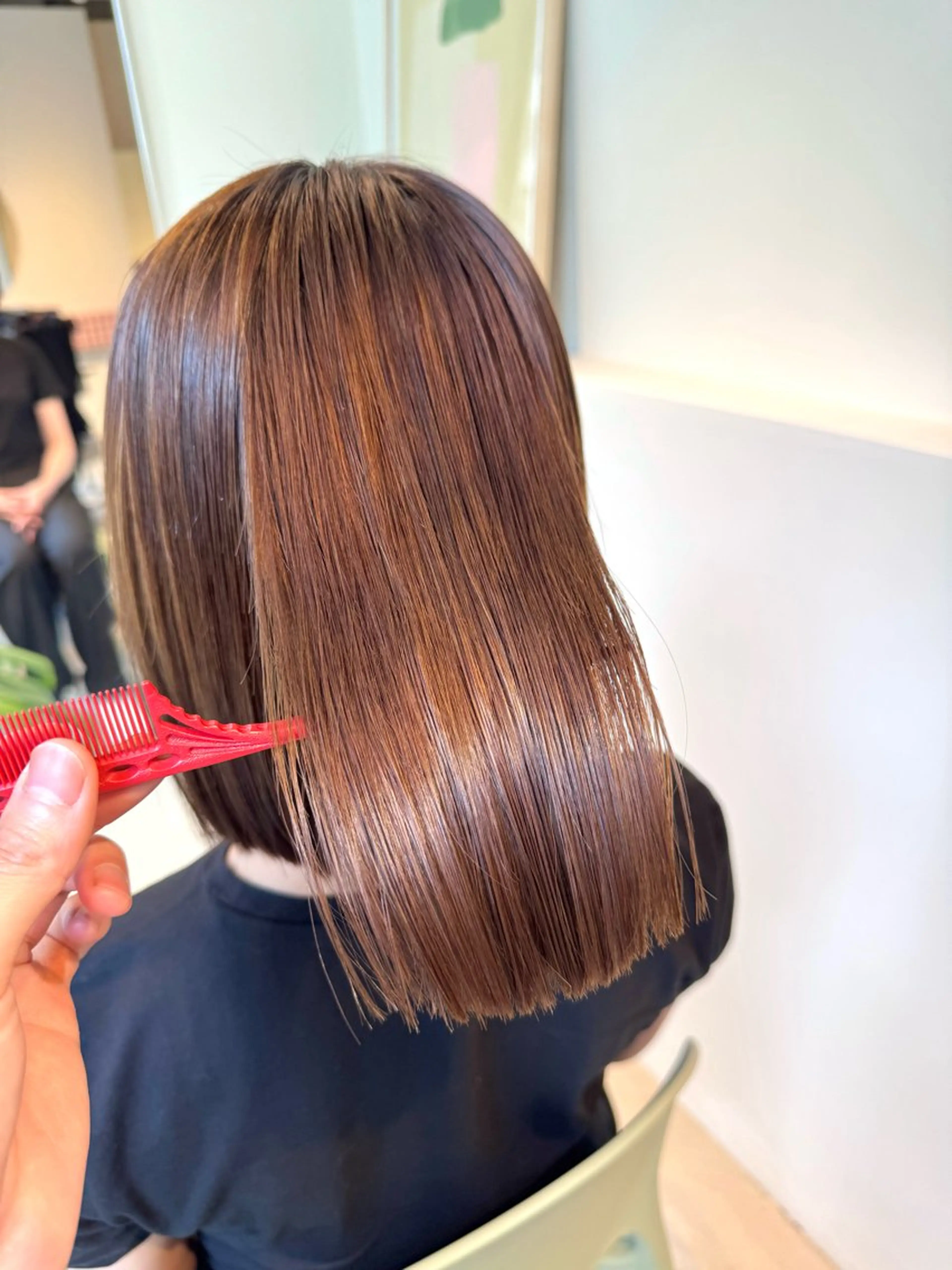 ショート 切りっぱなしボブ ショートボブ アッシュ ボブ ハイライト 髪質改善マスター 長尾勇弥/梅田中津のヘアスタイル