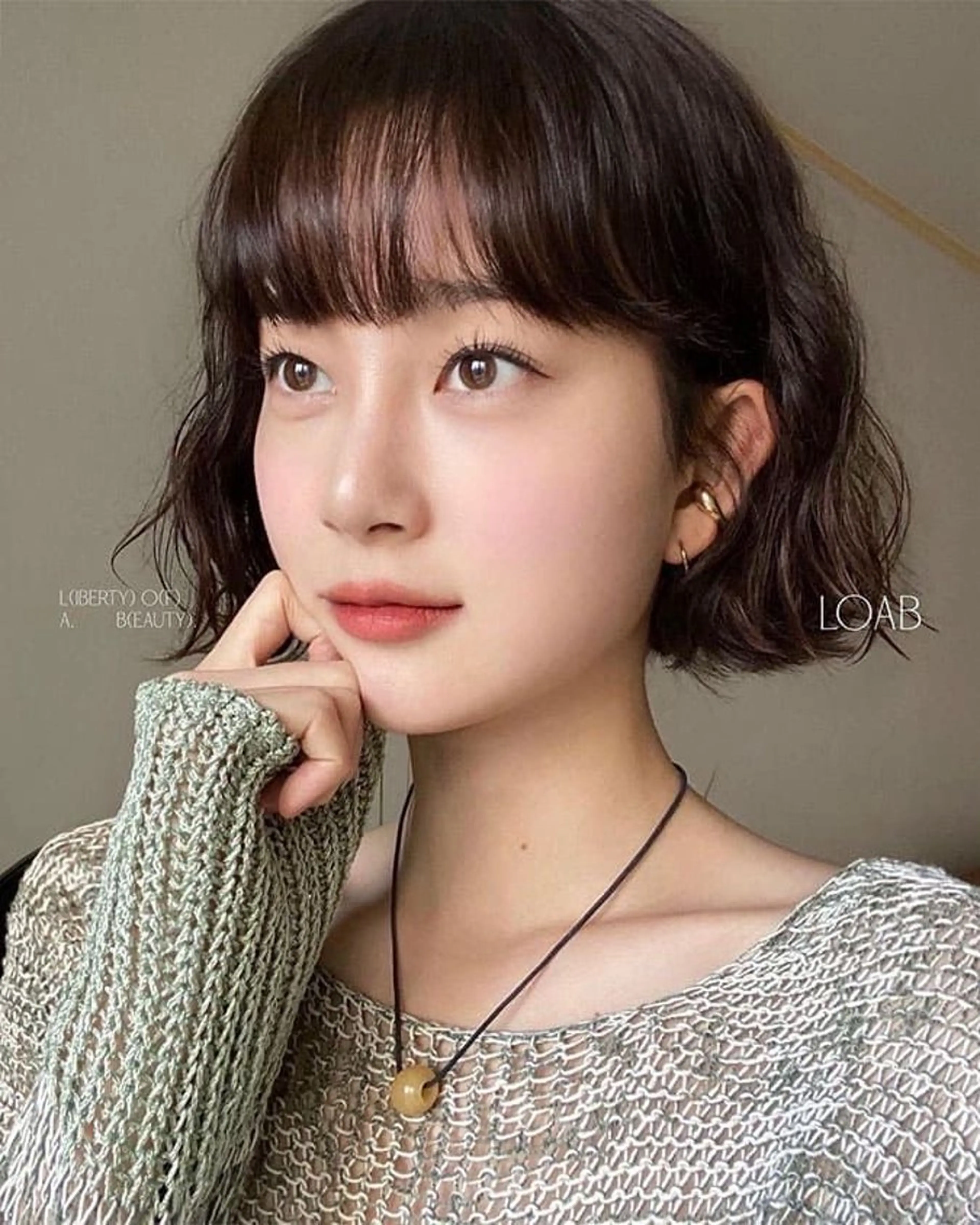 ミディアム カラー パーマ カット 表参道🌿赤み消し カラー/チナツのヘアスタイル