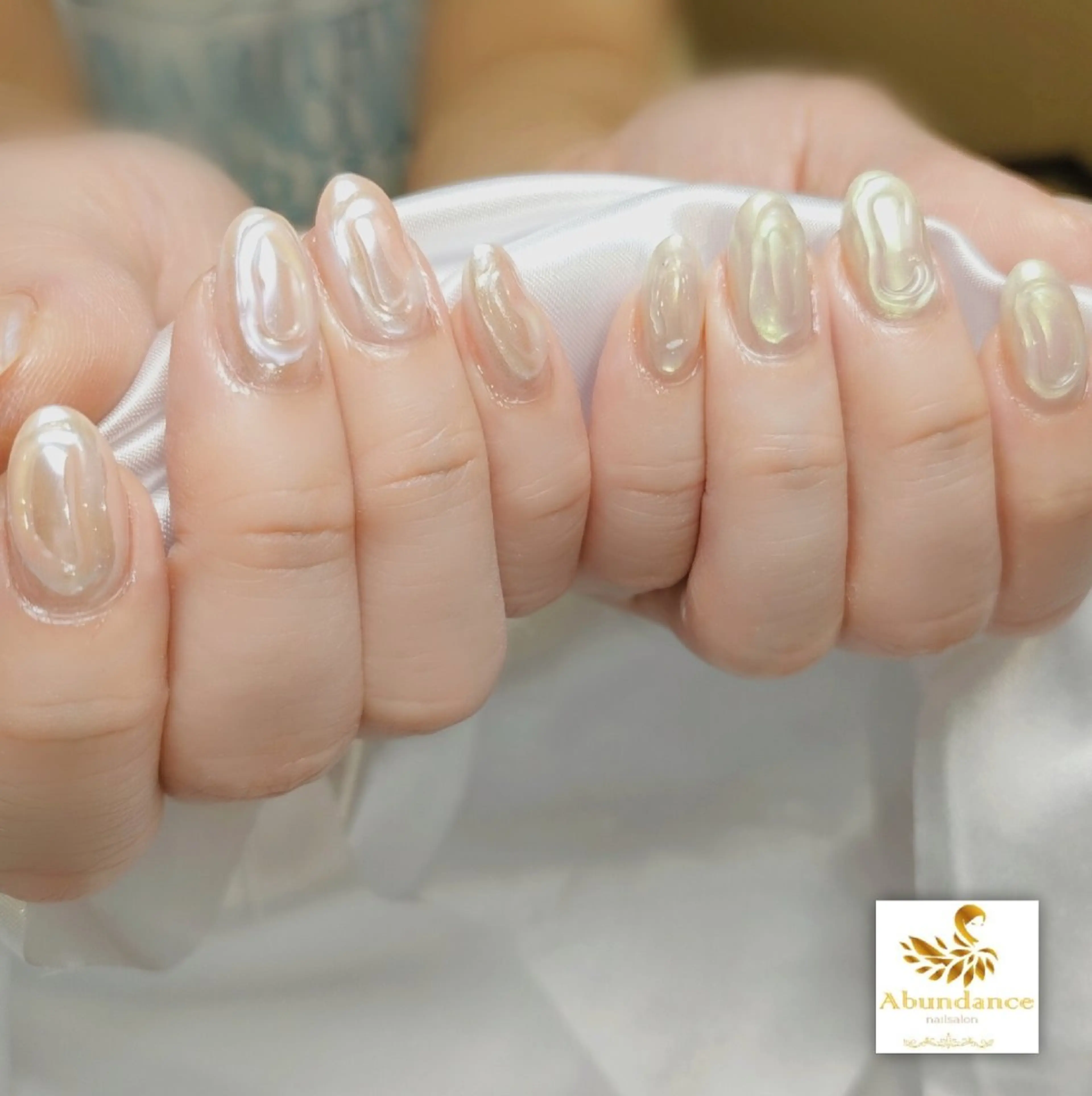 ネイル グリーン ハンドネイル 完全予約制個室サロン Abundancesのネイルデザイン