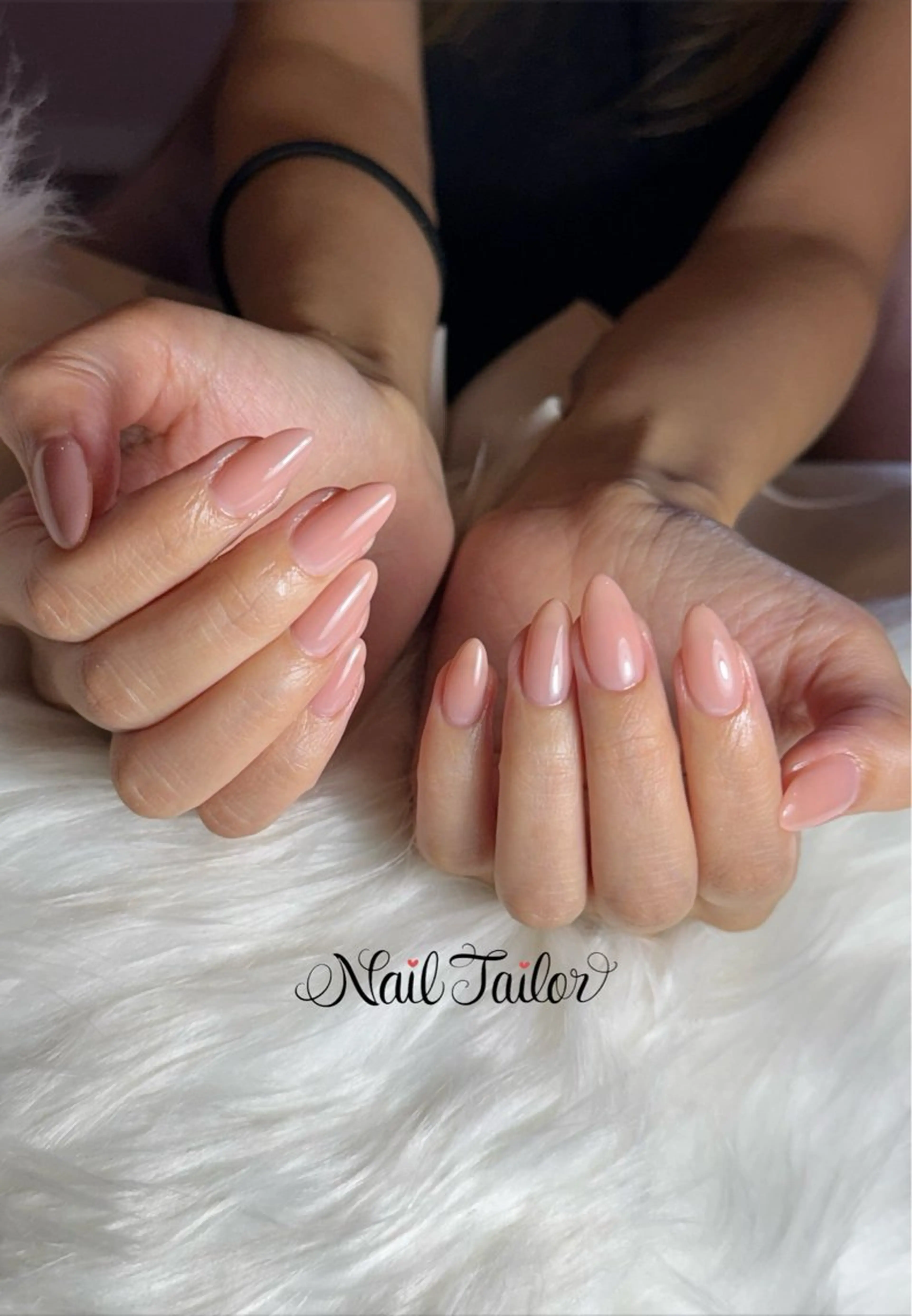 ネイル 長さ出し ロングネイル オフィスネイル ワンカラーネイル ピンク ハンドネイル NailTailor ネイルテイラーのネイルデザイン