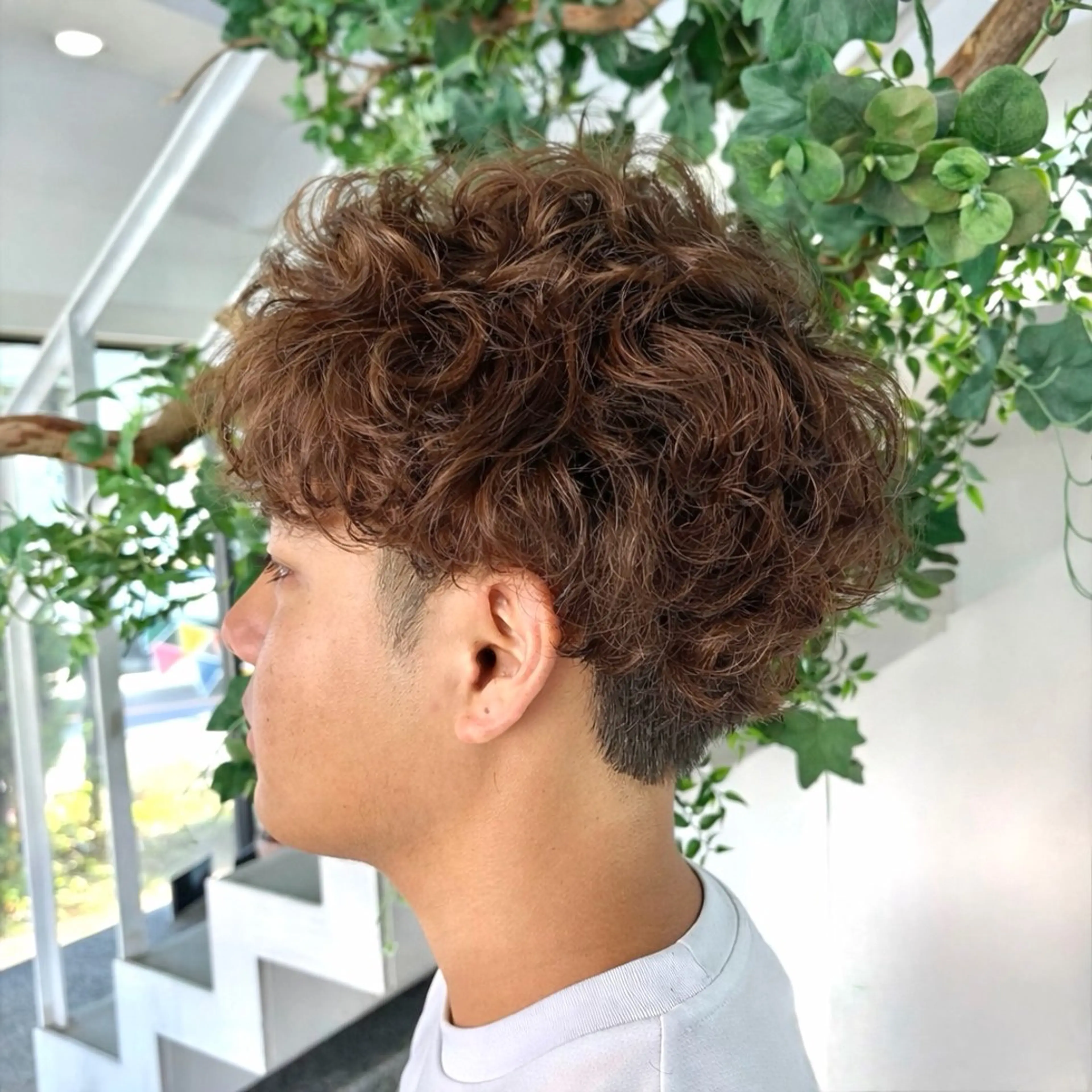 ショート パーマ メンズ スペインカール 山田 里美のヘアスタイル