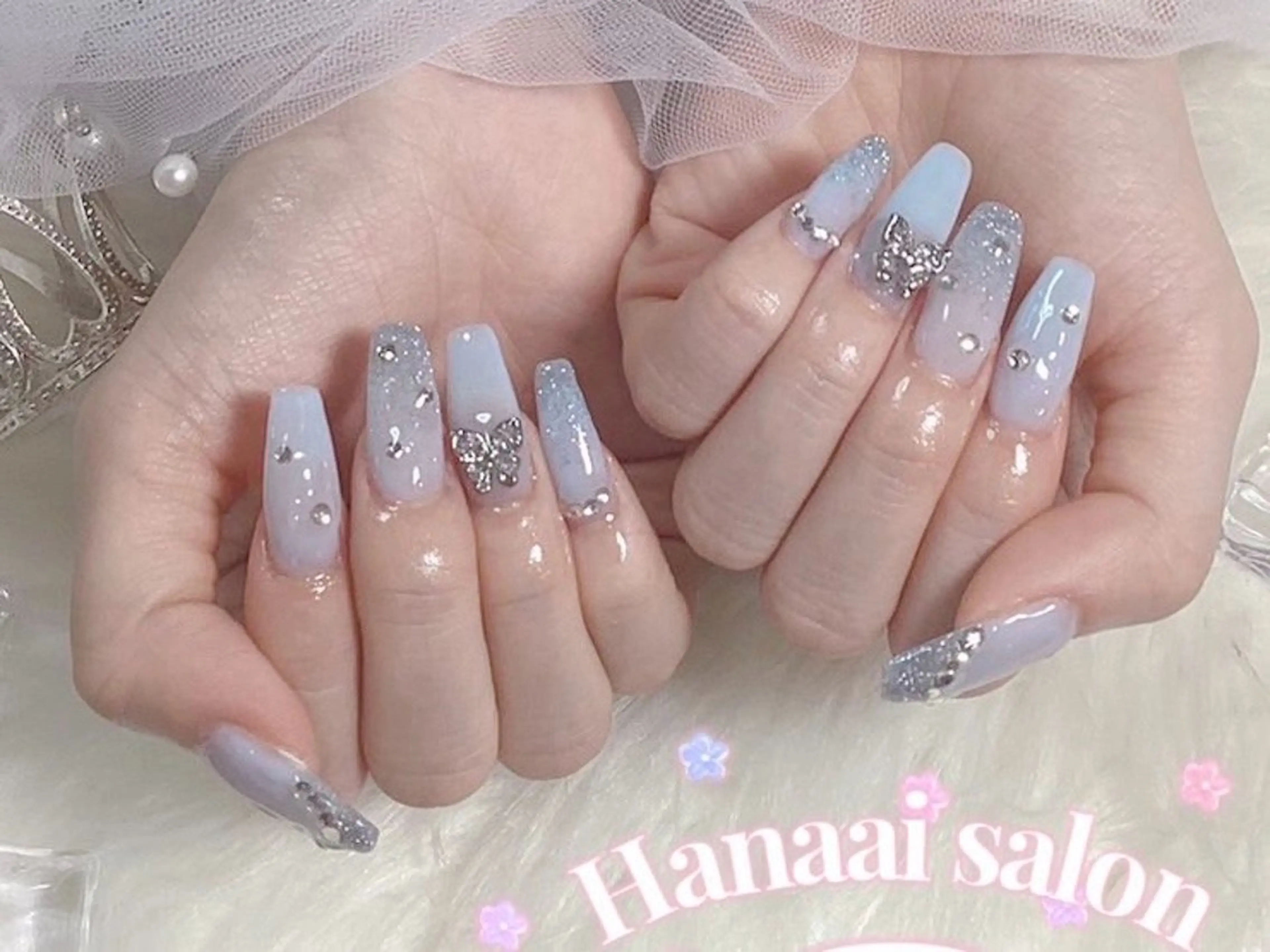 セミロング ハンドネイル Hanaai Salon新大久保店のネイルデザイン