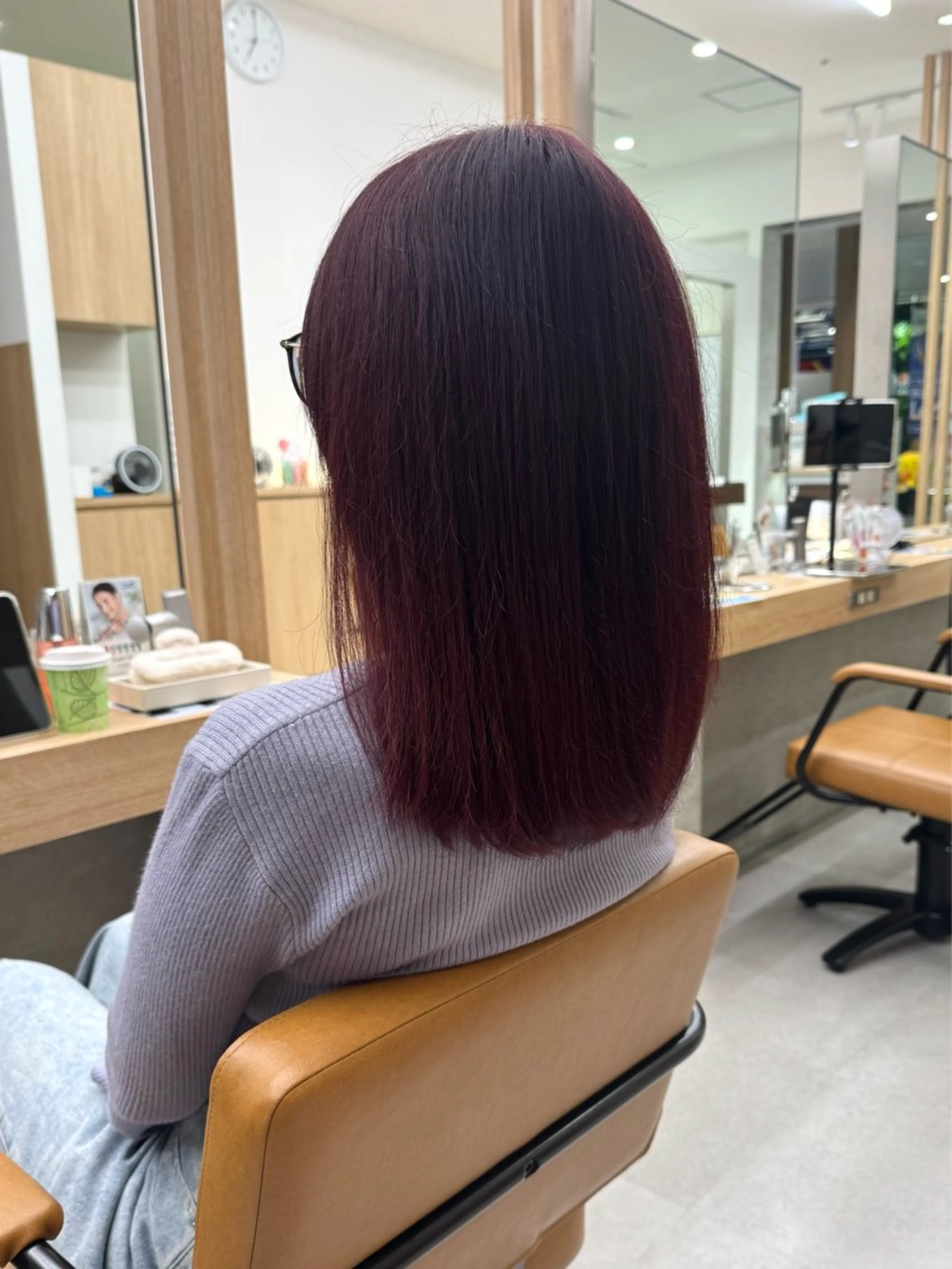 セミロング カラー ボルドーカラー カット ヘアカラー けー すけのヘアスタイル