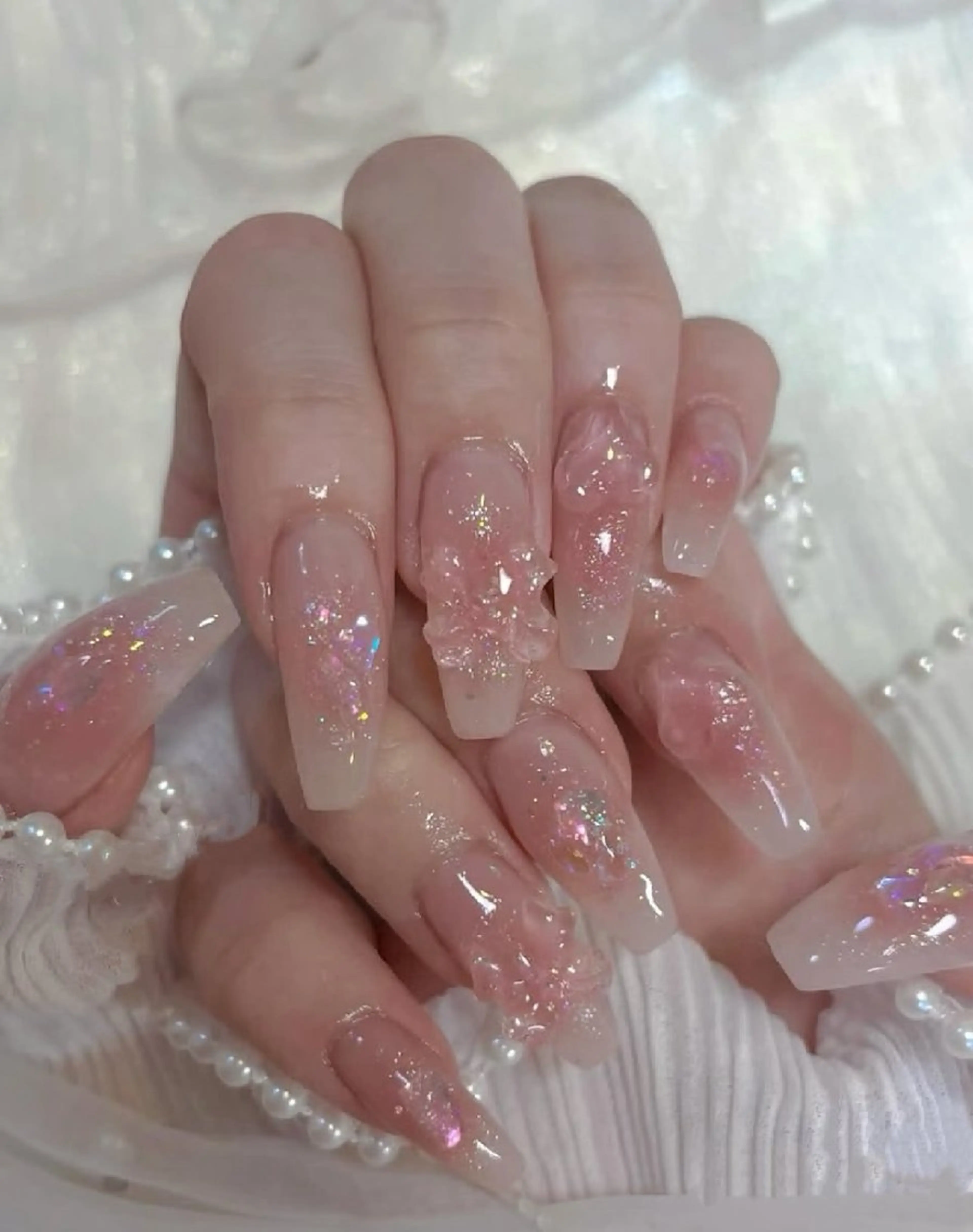 ネイル ハンドネイル Sara/3Dチップ 長さたし専門店のネイルデザイン