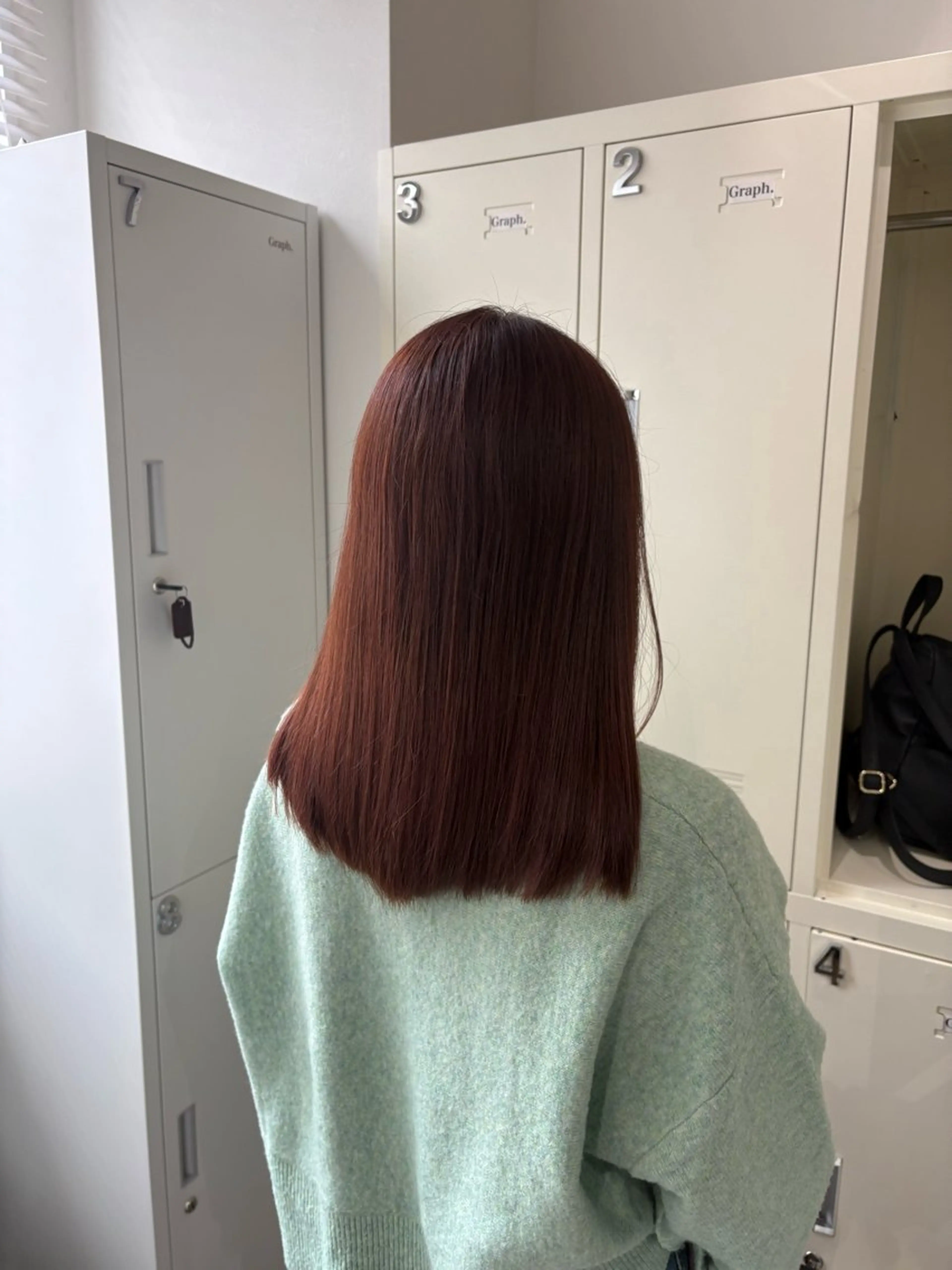 セミロング カラー ブリーチ ブラウンカラー ダブルカラー ピンクカラー ピンクブラウン ヘアカラー 渡辺 将功のヘアスタイル
