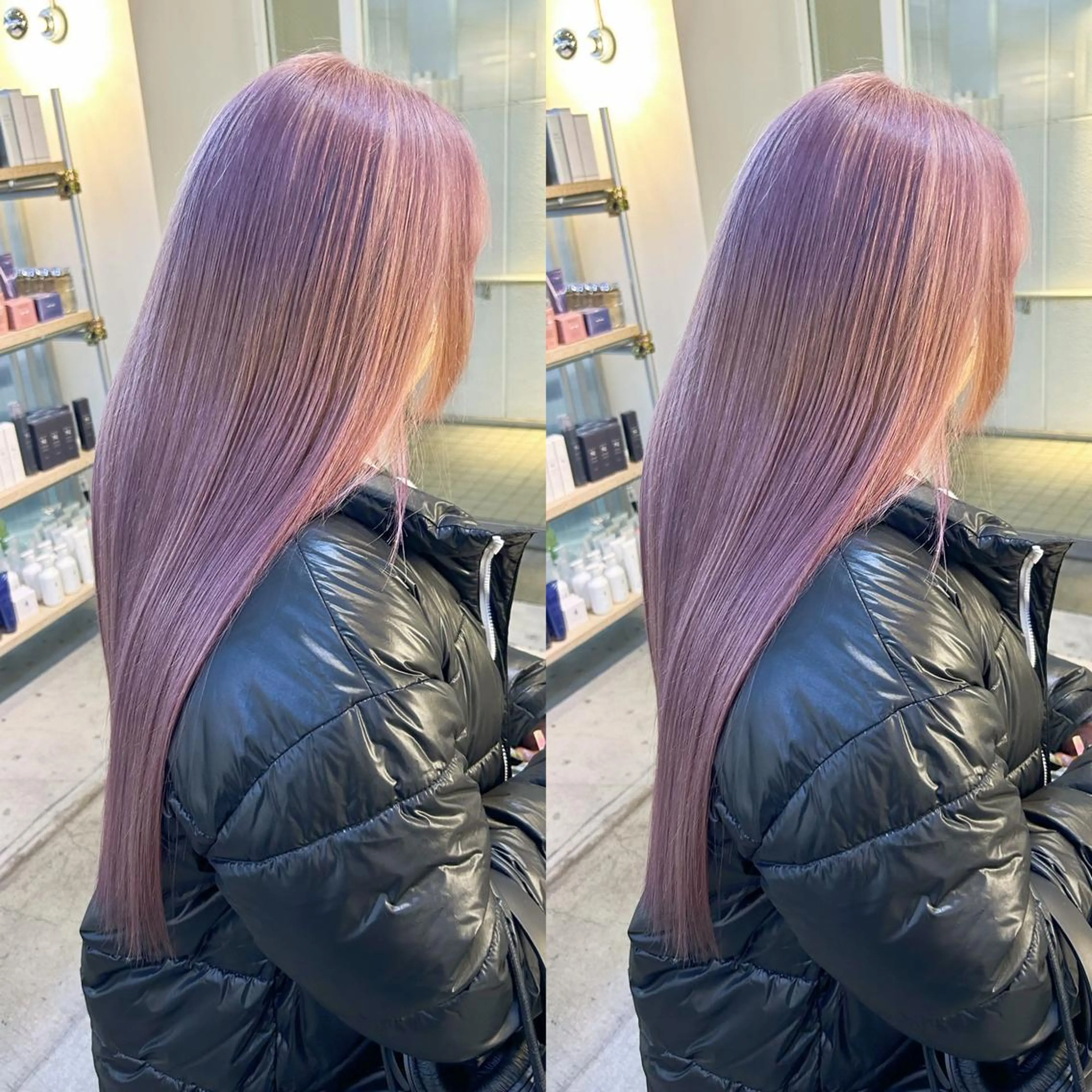 ロング カラー ヘアカラー トリートメント yoriダブルカラー 代表すがわらのヘアスタイル