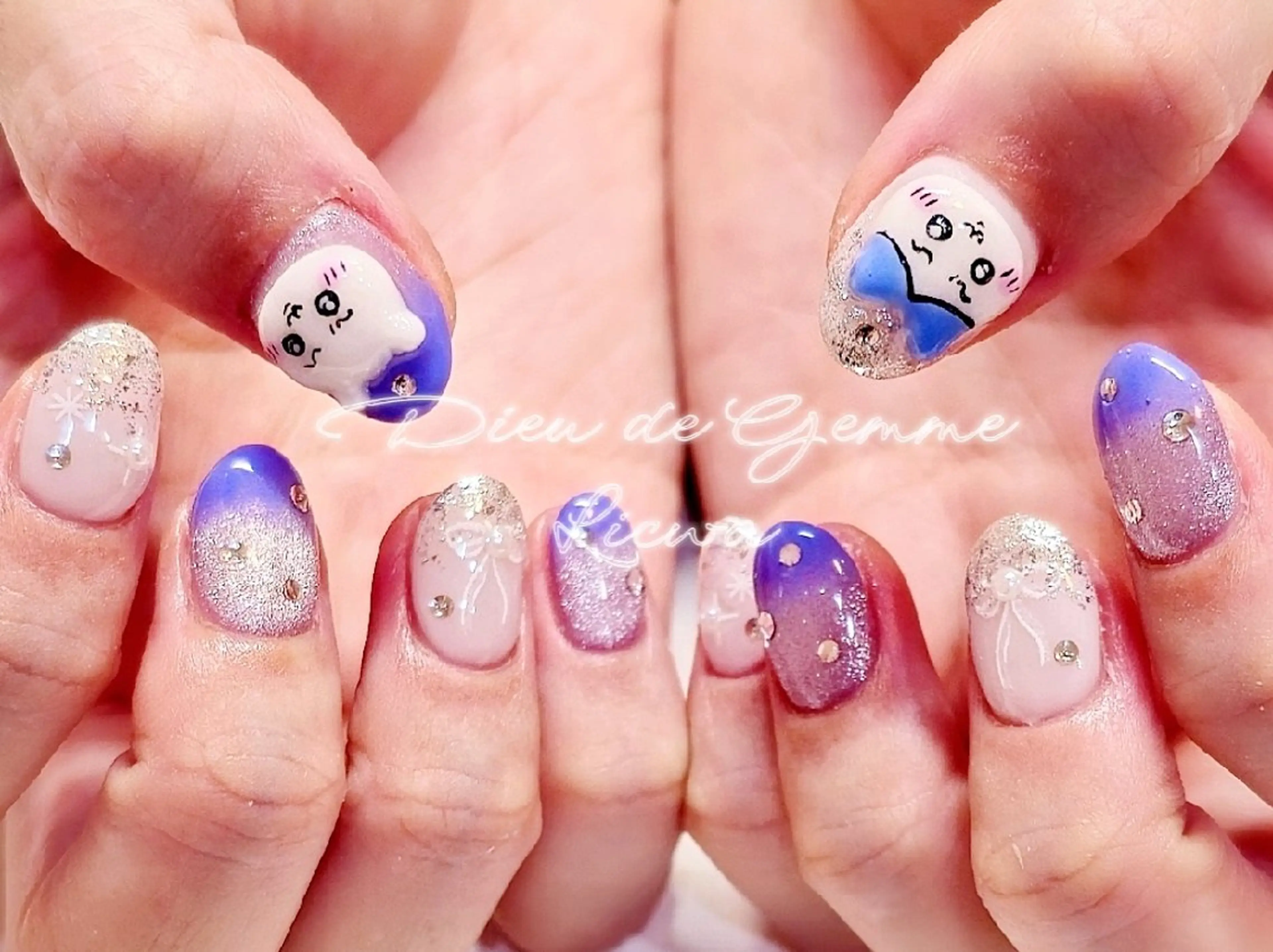 ネイル 持ち込み ハンドネイル デュード ジェムのネイルデザイン