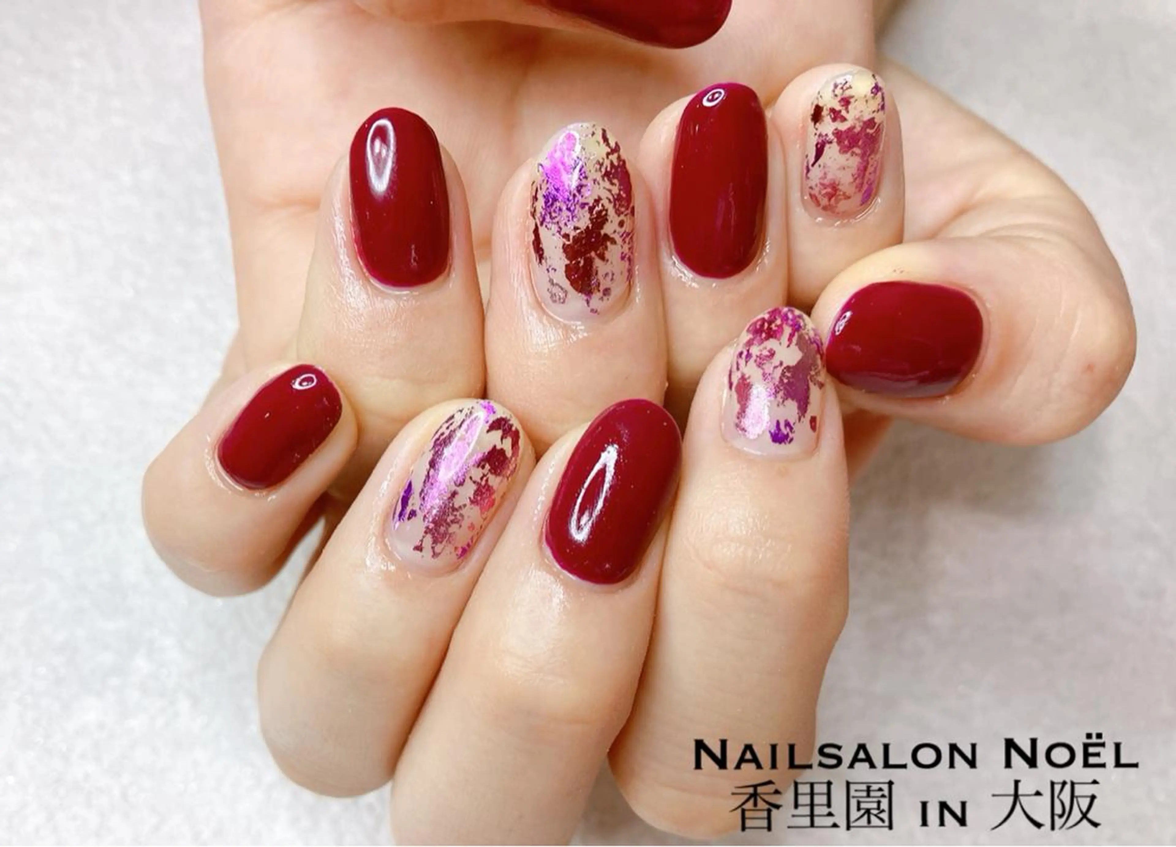 ネイル ボルドー ワンカラーネイル Nailsalon ＆Noelのネイルデザイン