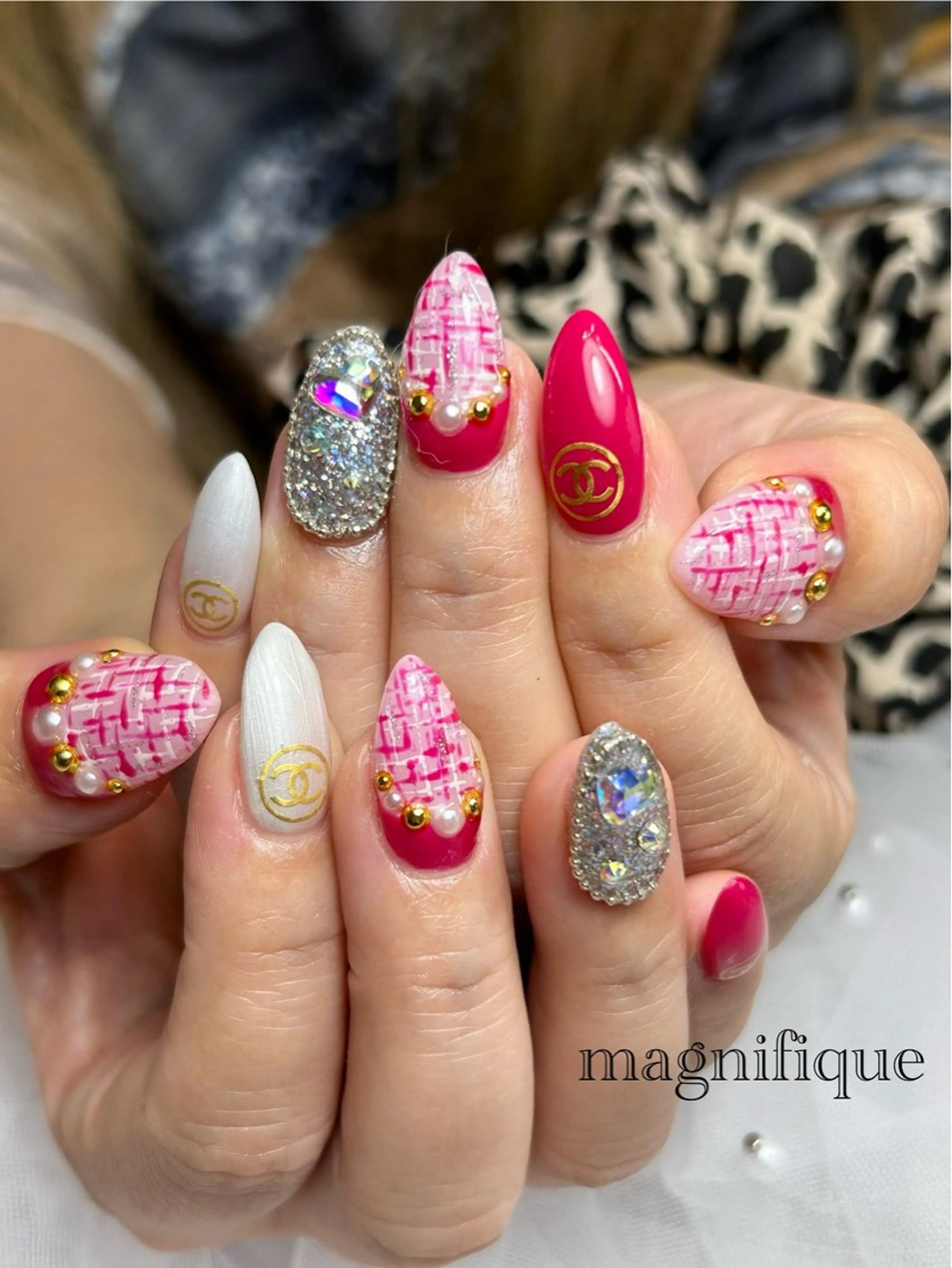 ネイル アートネイル ロングネイル ピンク ショートネイル ハンドネイル プライベートサロン マニフィークのネイルデザイン