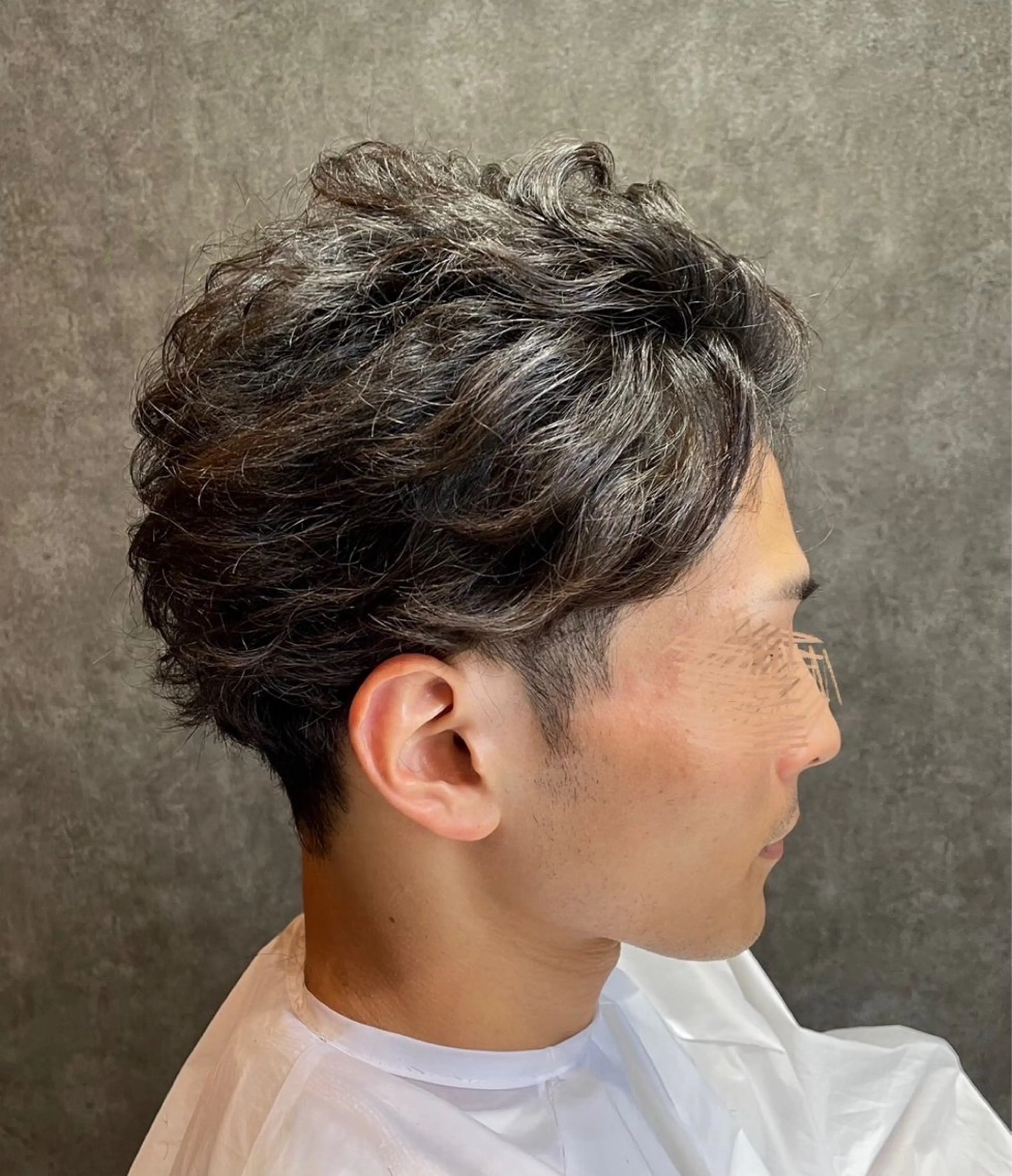 カラー パーマ メンズ 黒髪 透明感カラー ナチュラルブラック BLANCA HAIR 刈谷店所属・Takeuchi daikiのヘアスタイル