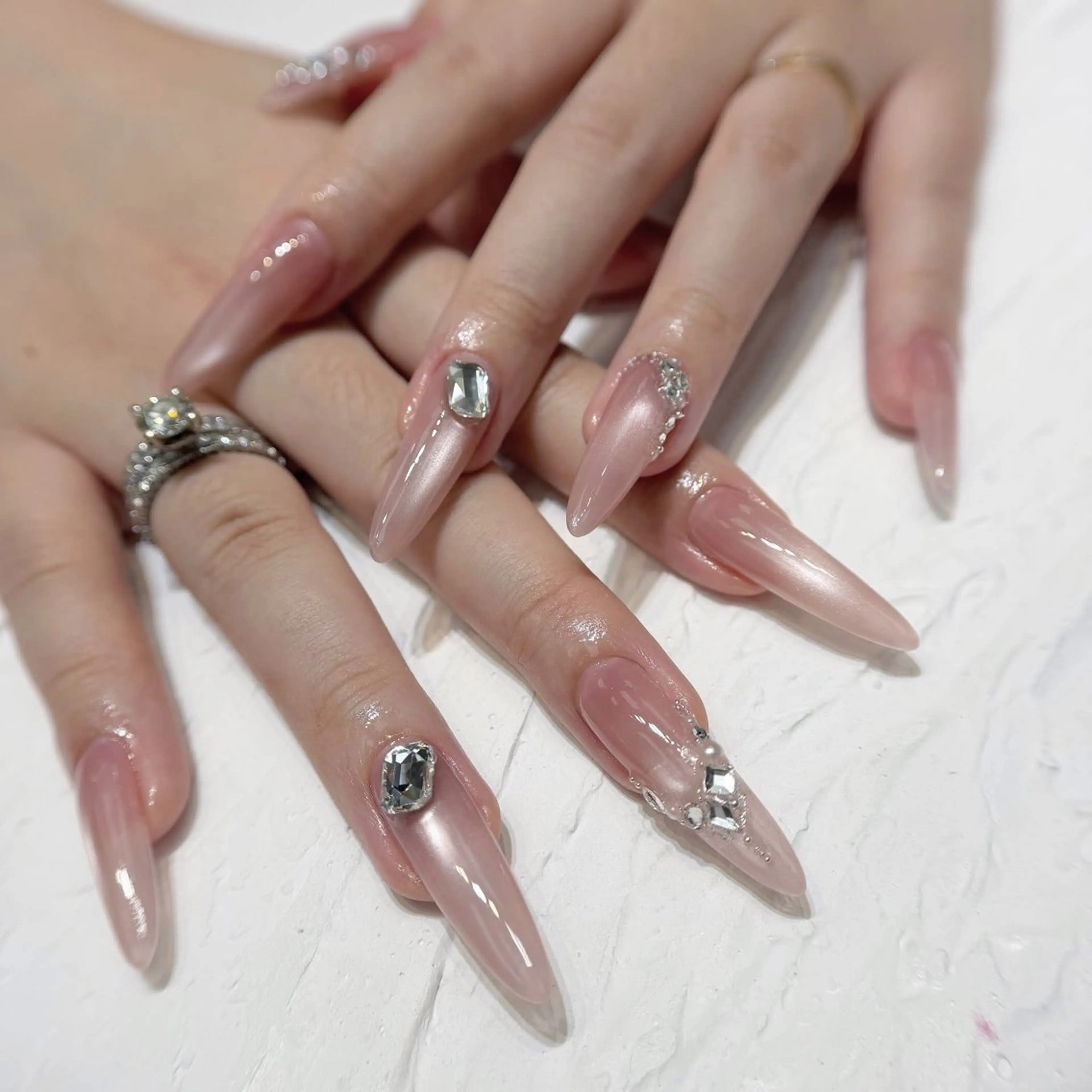 ネイル 長さ出し フットネイル ジェルネイル 韓国ネイル マグネットネイル YMT NailStudioのネイルデザイン