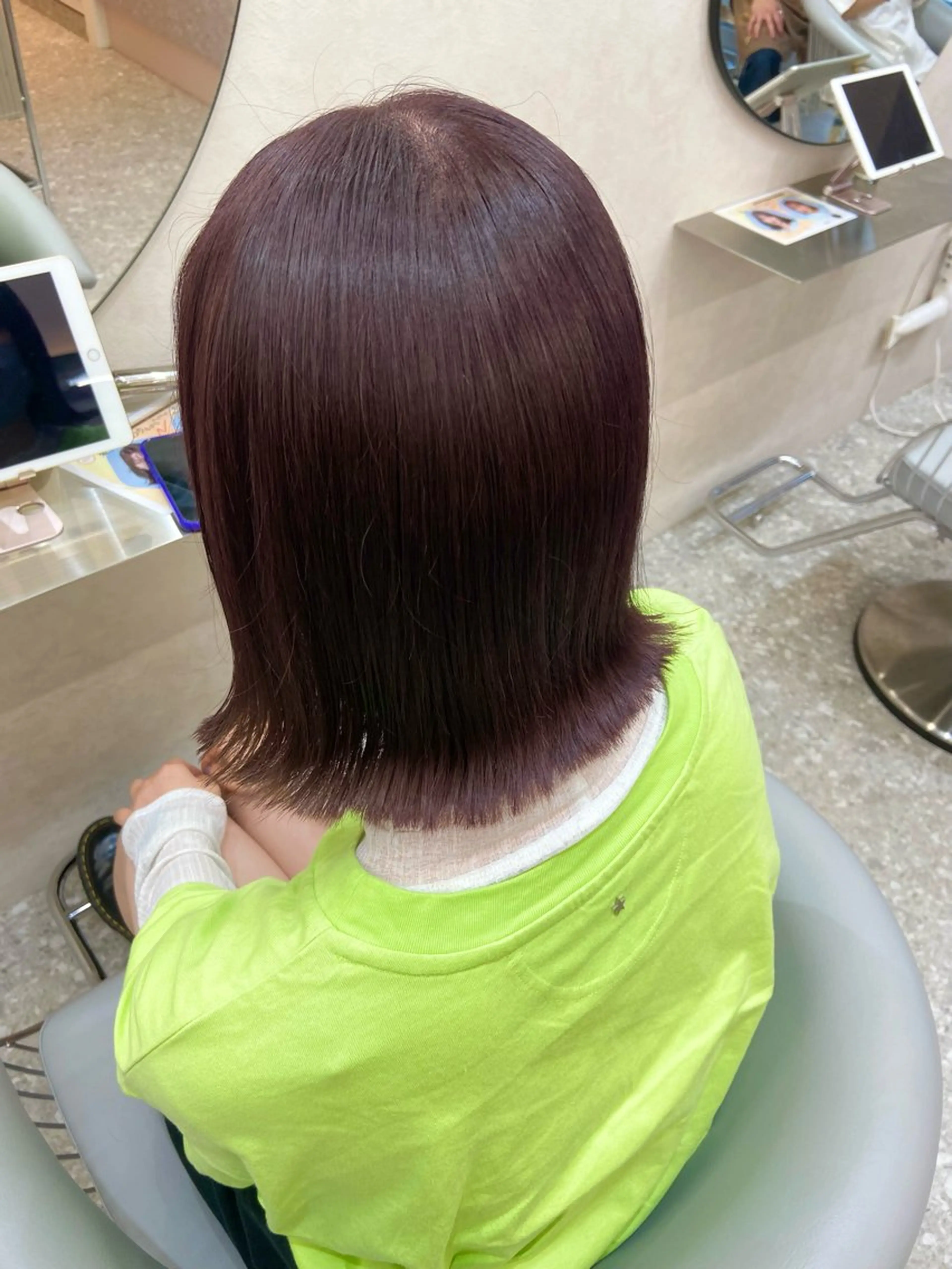 ミディアム カラー ブラウンカラー ラベンダーカラー ラベンダーブラウン ボブ 韓国風ヘア カット ヘアカラー トリートメント 新宿/韓国ヘア 中明度カラー/かやのヘアスタイル