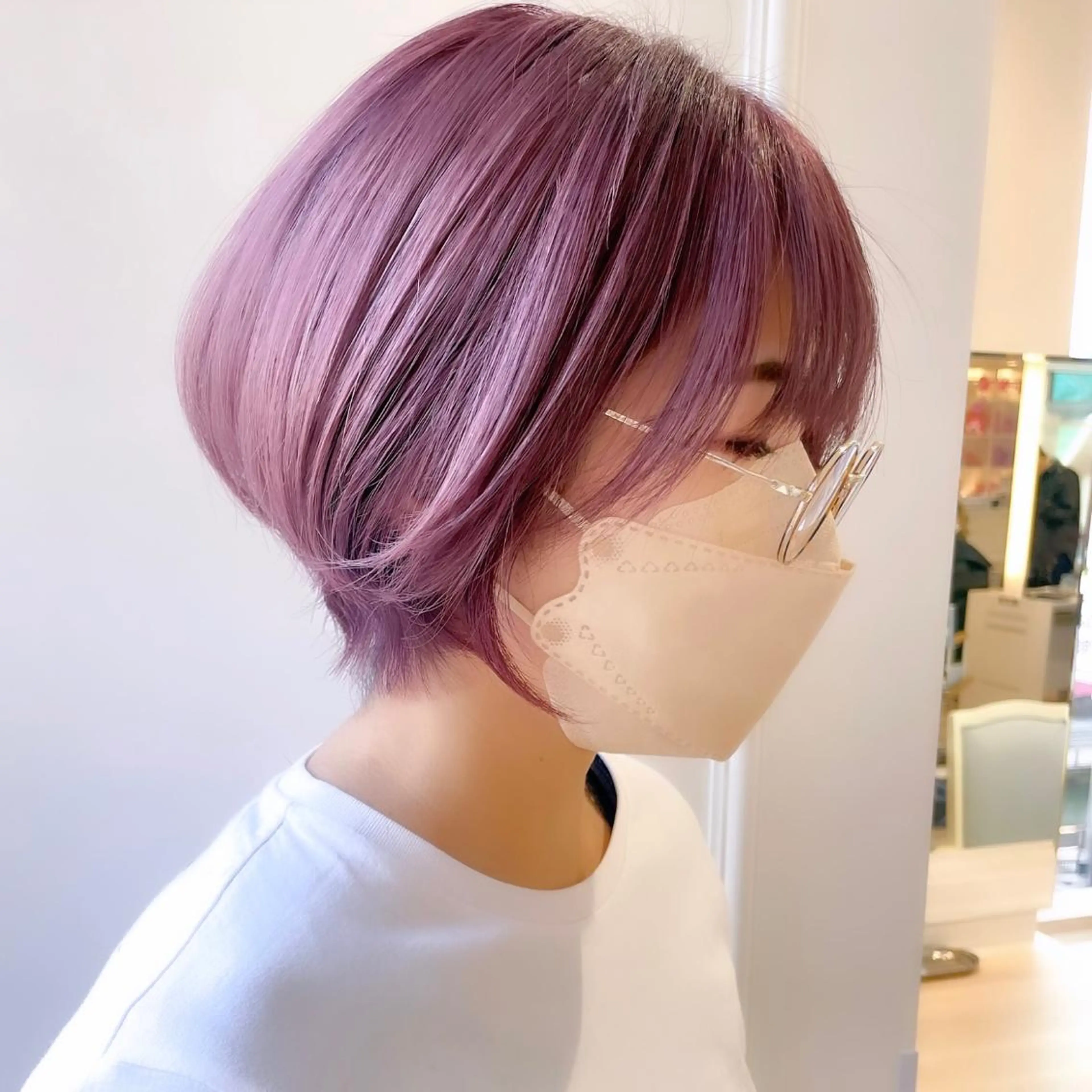 ショート カラー 韓国レイヤーカット/ ダブルカラーのヘアスタイル