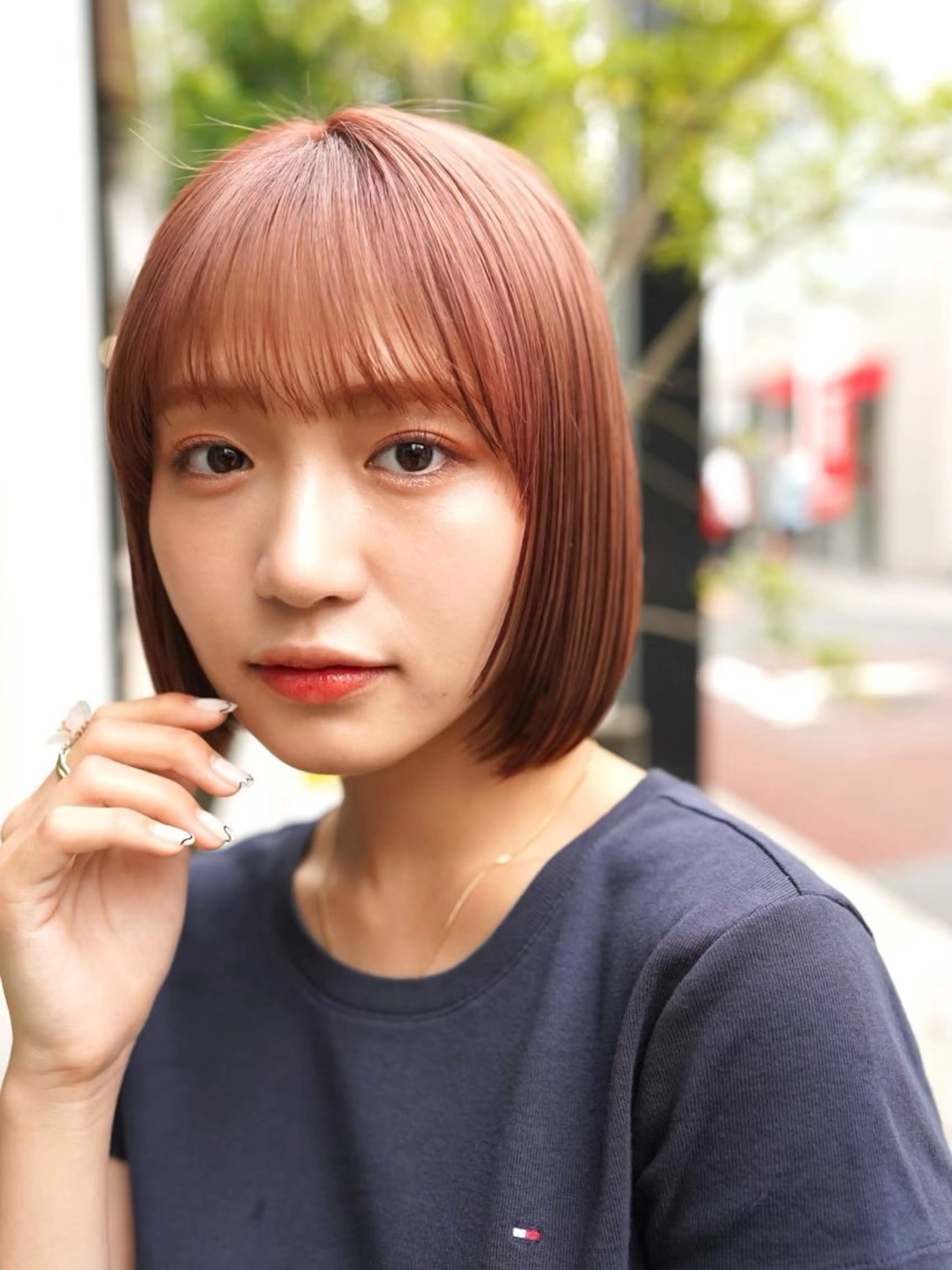 ショート ボブ カット 切りっぱなしボブ/ 艶カラー/綾莉のヘアスタイル