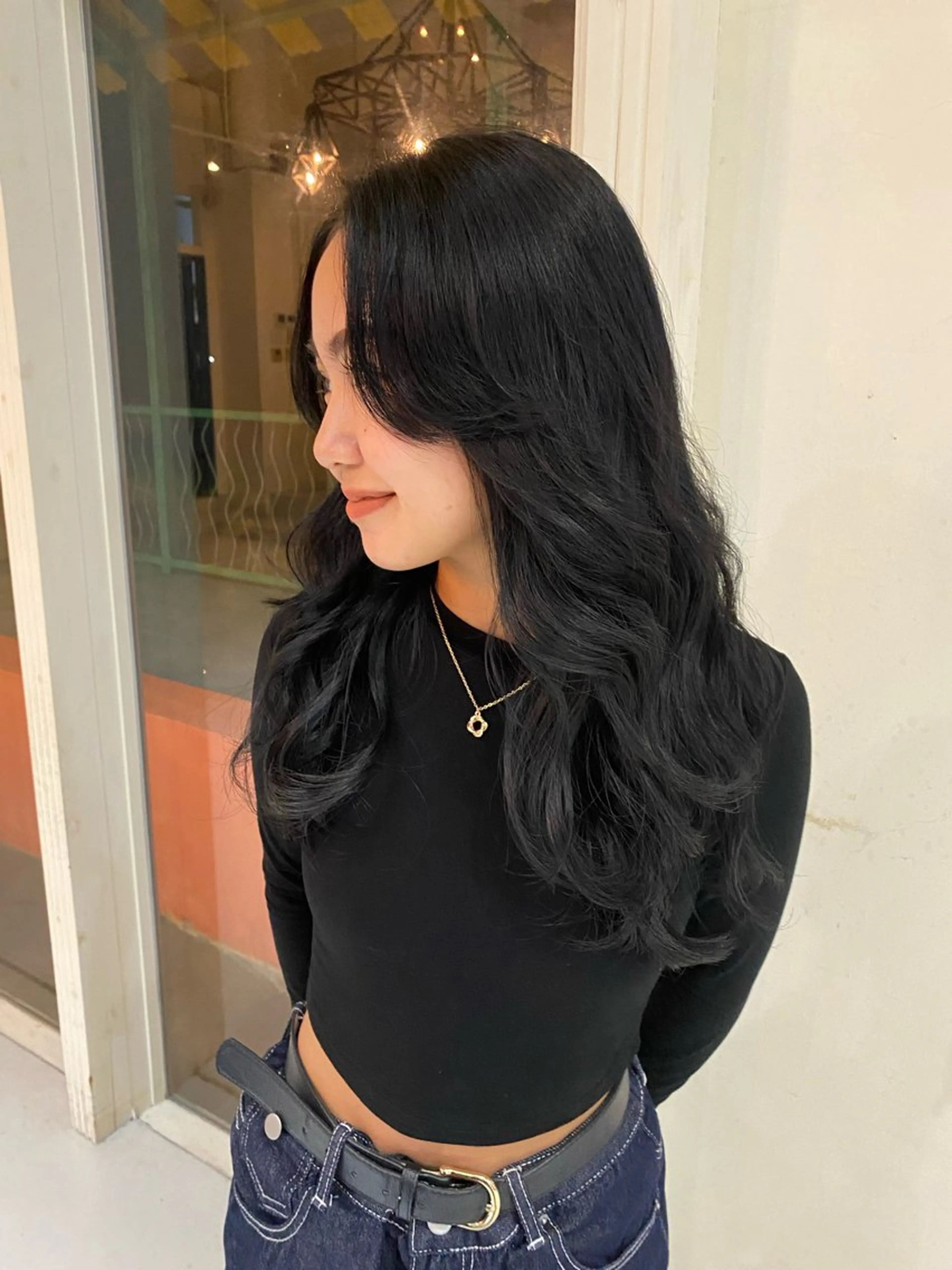 ロング レイヤーカット ヘアカラー ミディアムレイヤー/ 艶カラーNorikaのヘアスタイル