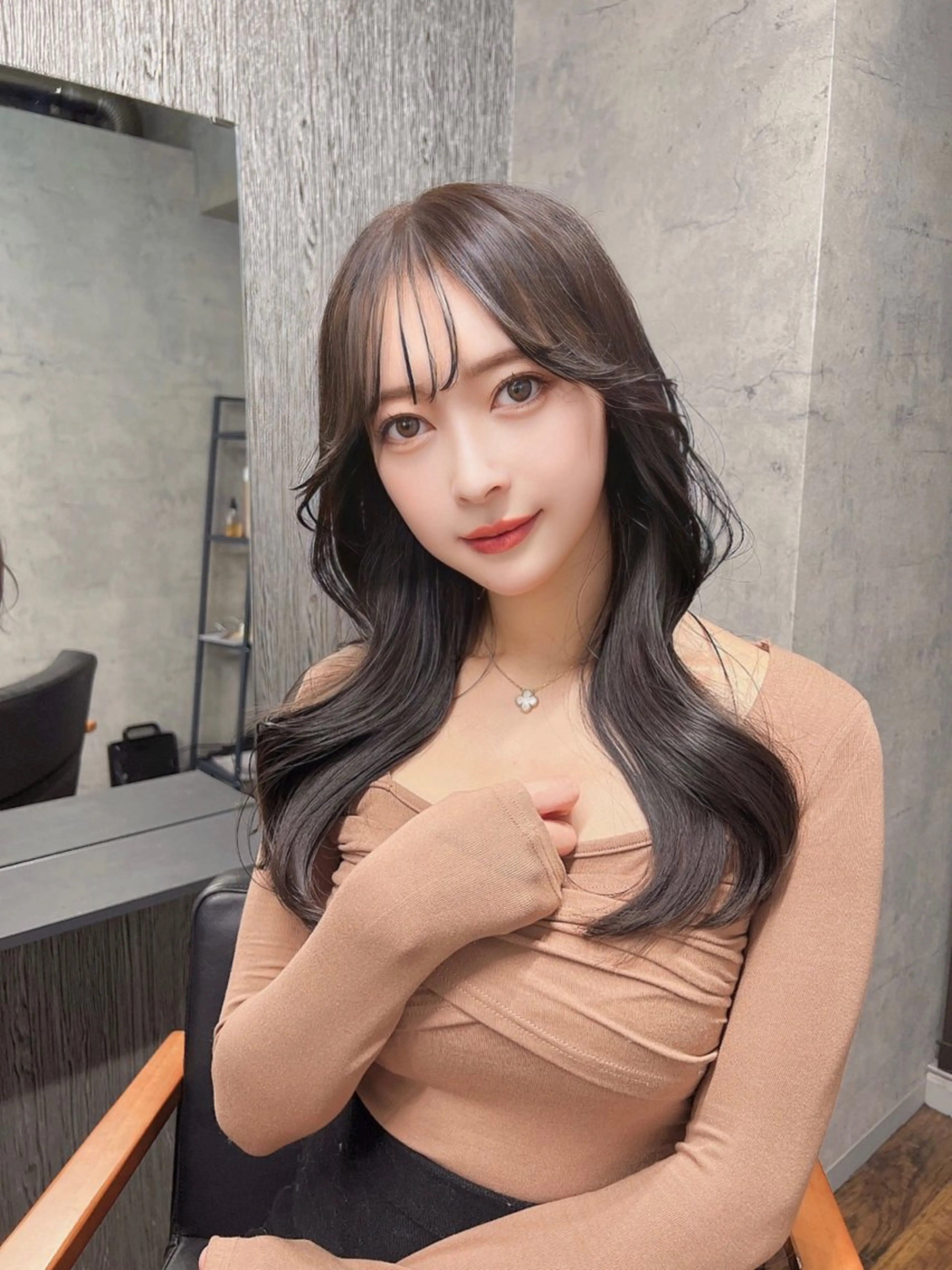 ロング カラー ヘアアレンジ 韓国レイヤー/ 顔周り💕田中将吾のヘアスタイル