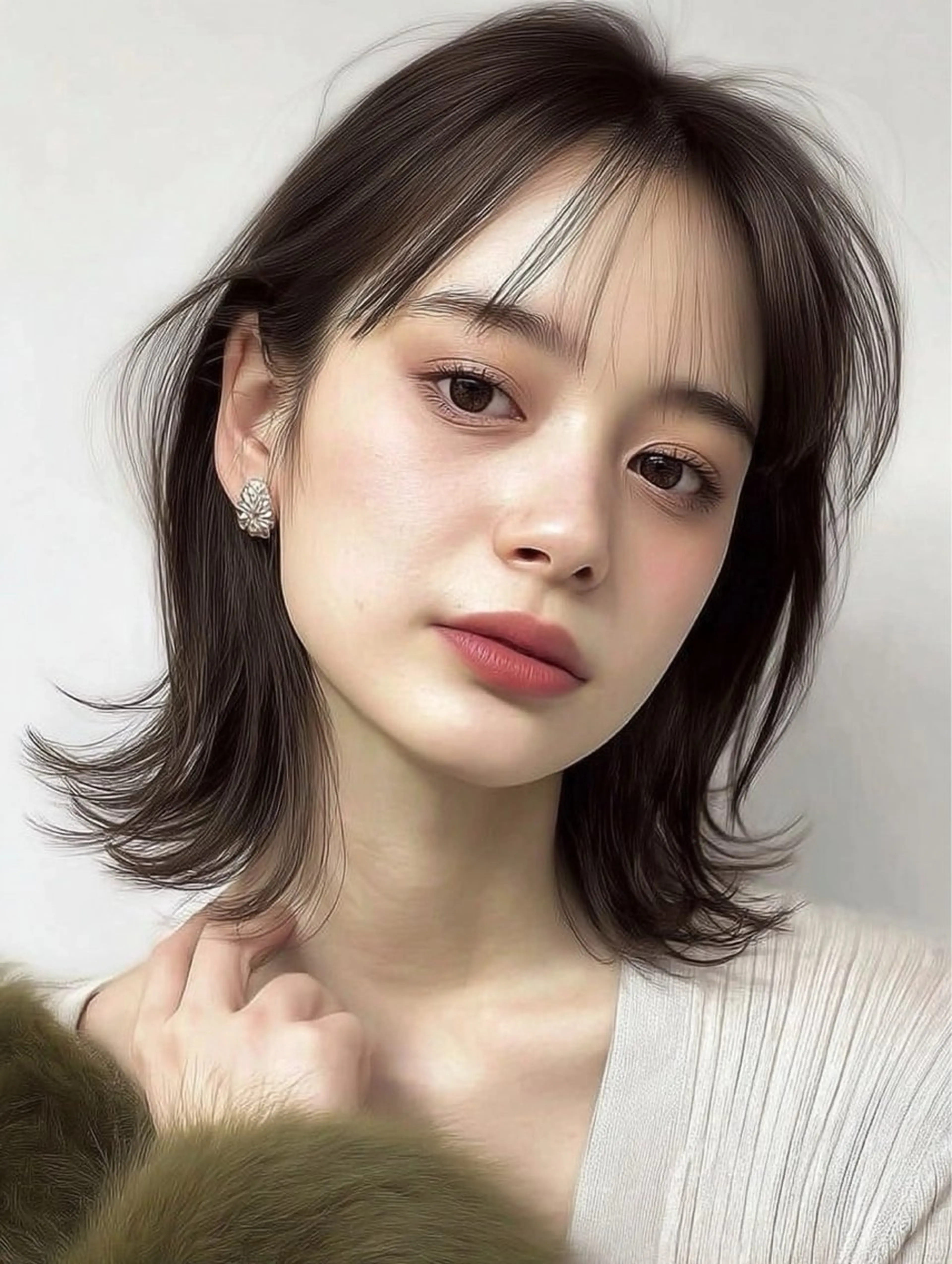 ミディアム カラー 髪質改善 林 朱里のヘアスタイル
