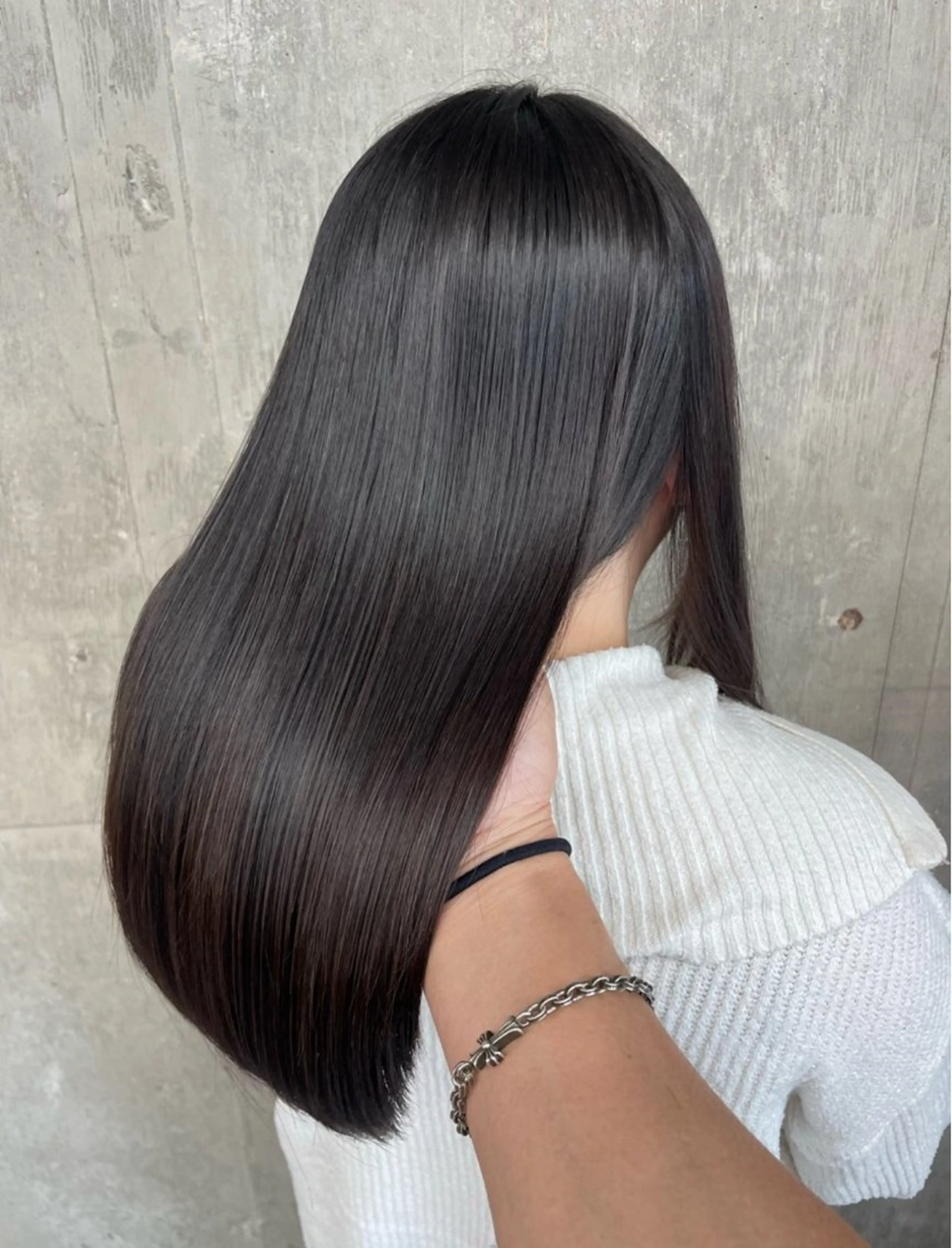 セミロング 酸性ストレート ヘアカラー 縮毛矯正 髪質改善カラー🦋 レイヤー/ナカネのヘアスタイル