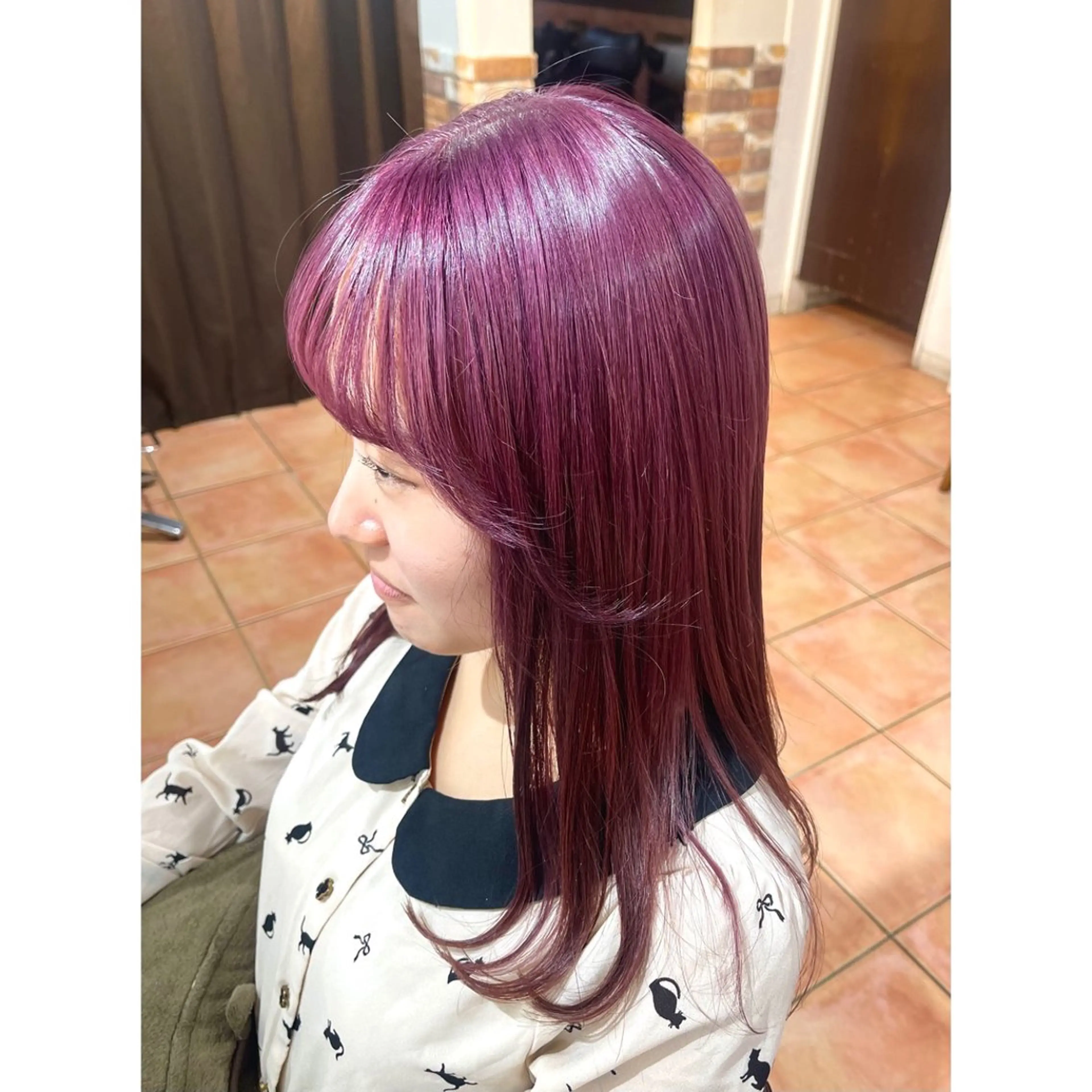 セミロング カラー ヘアアレンジ ヘアカラー トリートメント 🦋エクステ/透明感 カラー🦋宮川莉央のヘアスタイル