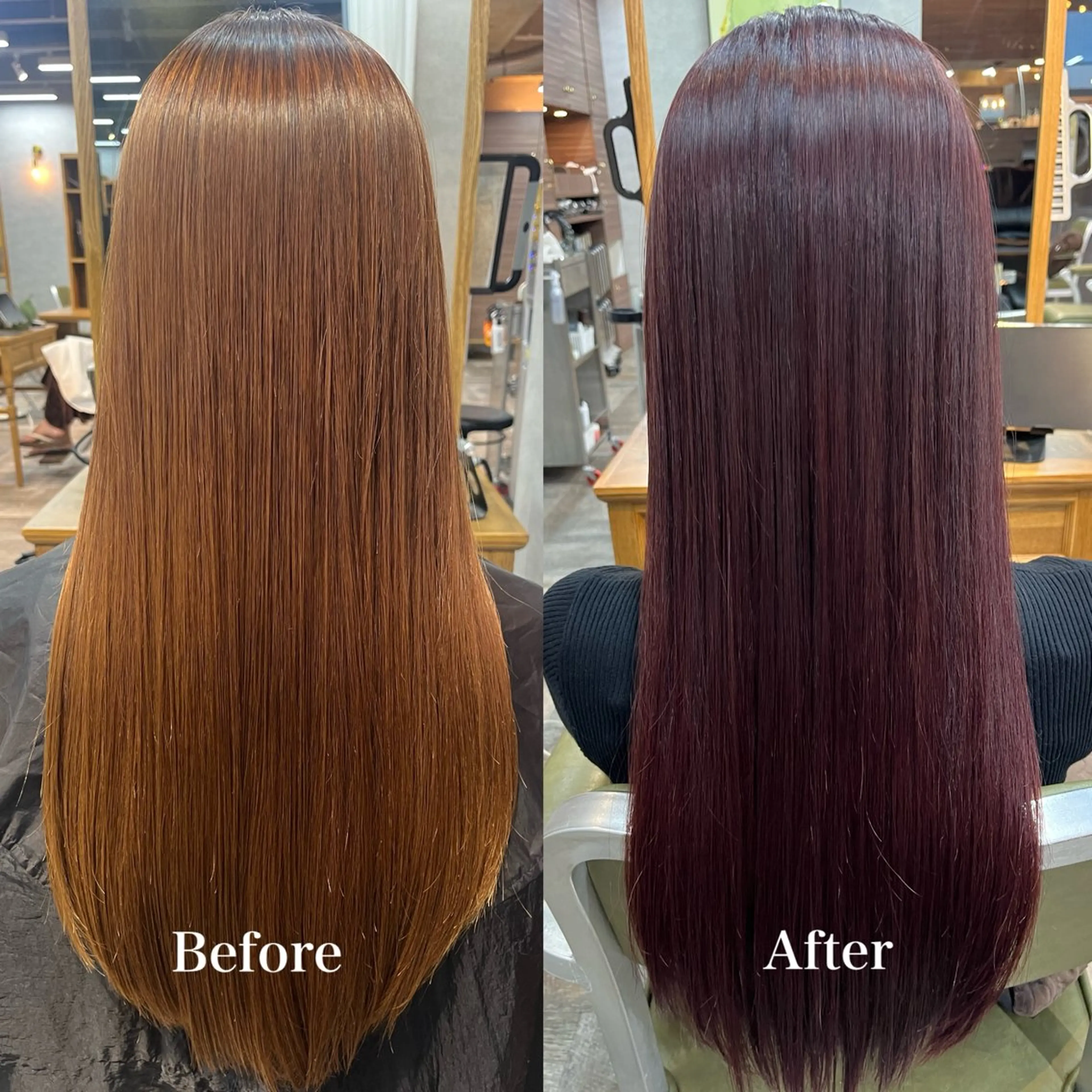 ロング カラー ブラウンカラー オレンジ ピンクカラー ピンクブラウン ヘアカラー sweetroom辻堂所属・こと 🐰のヘアスタイル