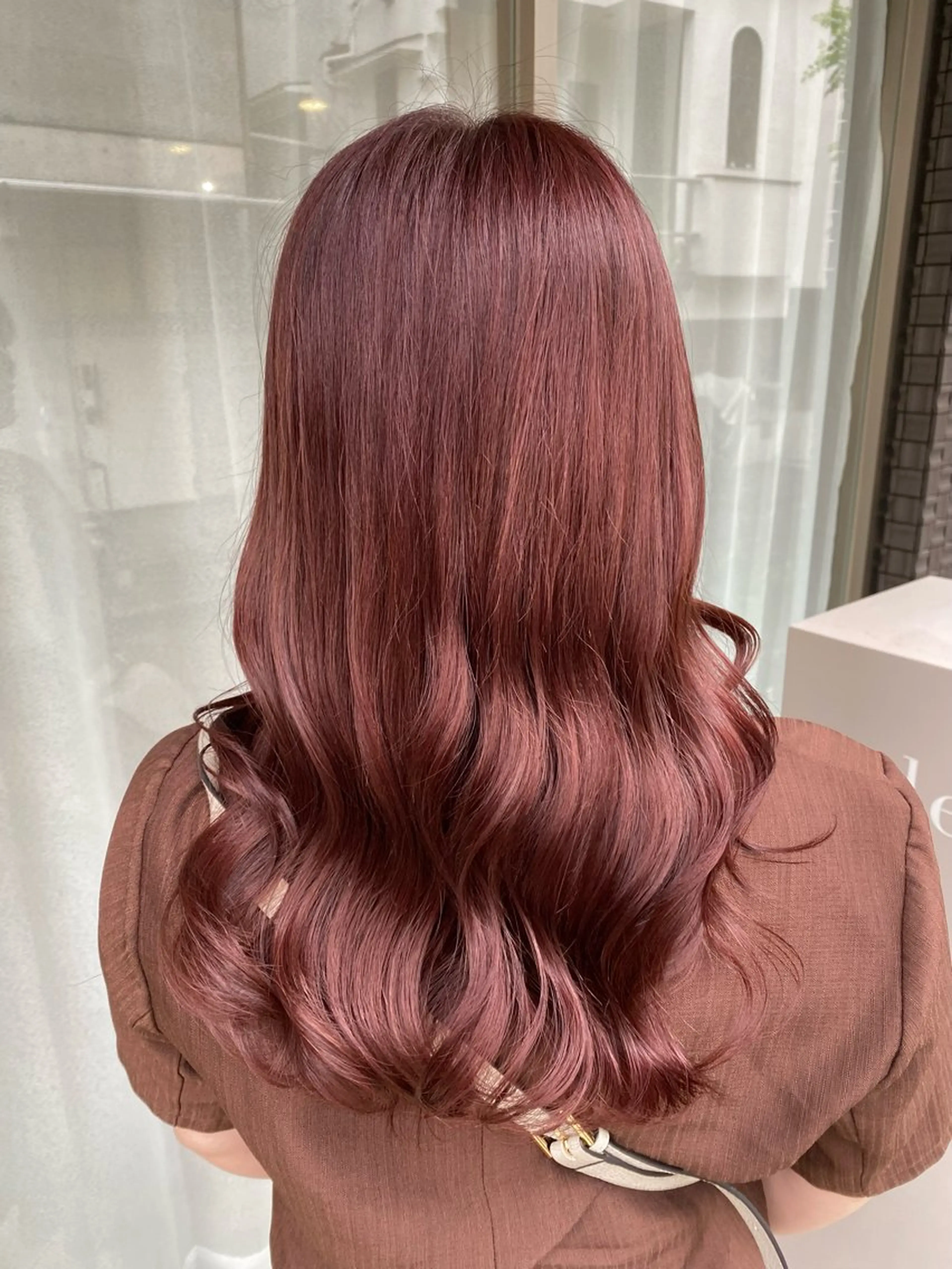 セミロング カラー ベージュカラー ピンクカラー ピンクベージュ カット ヘアカラー トリートメント グレージュ/レイヤー /韓国ヘア/RISAのヘアスタイル