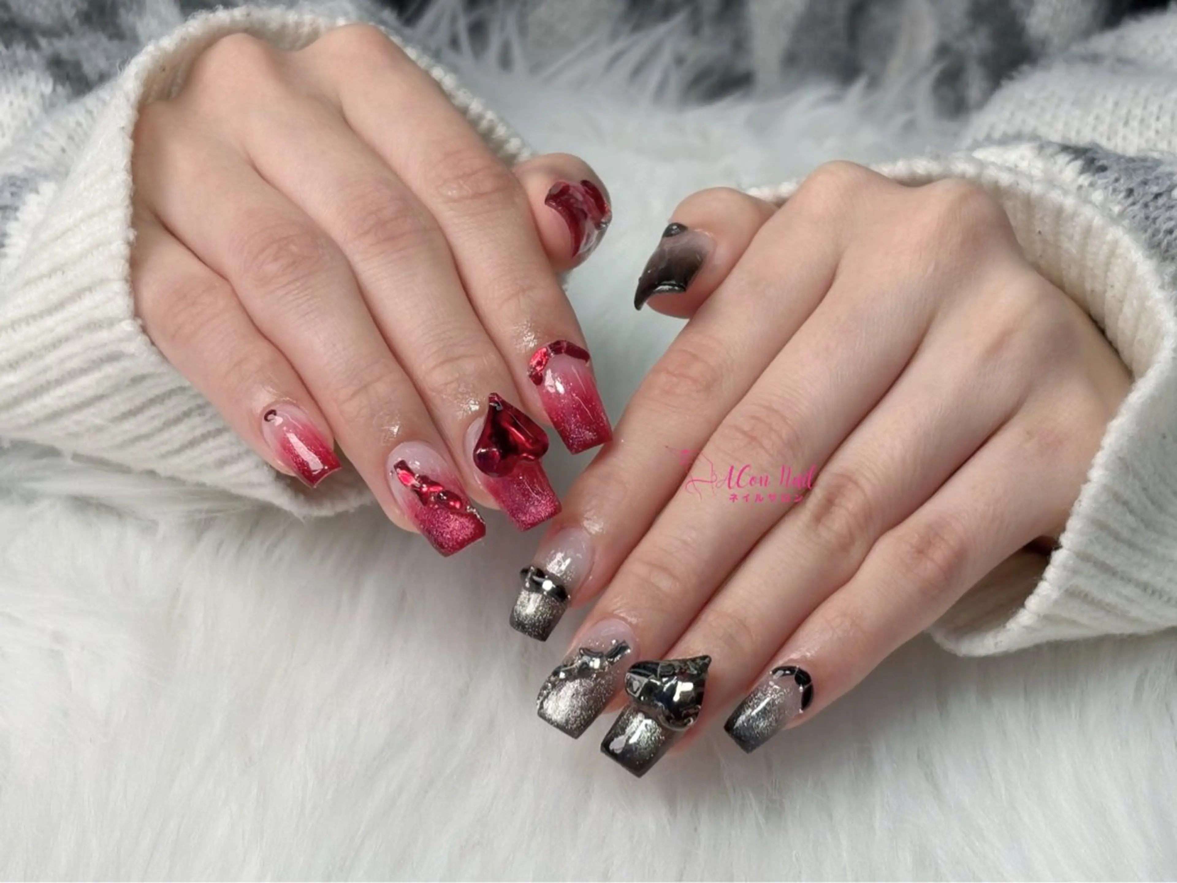 ネイル 桜ネイル 長さ出し フラワーネイル フレンチネイル ジェルネイル ハンドネイル AConNailSalon所属・ACon NailSalonのネイルデザイン