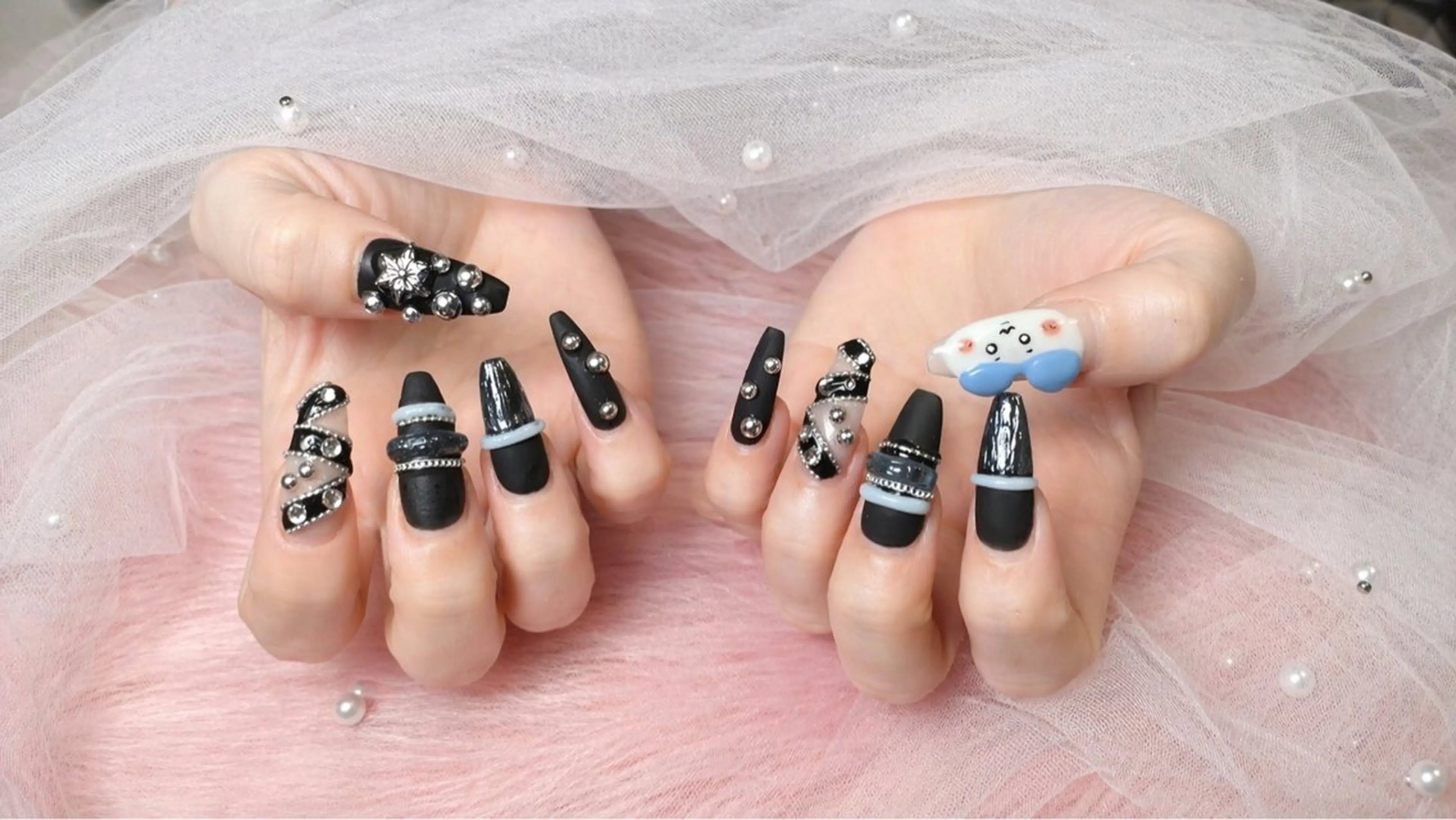 【オープン記念】全メニュー30％OFF（期間限定）チップ長さだし 10本デザイン　(パーツ付け放題)の写真