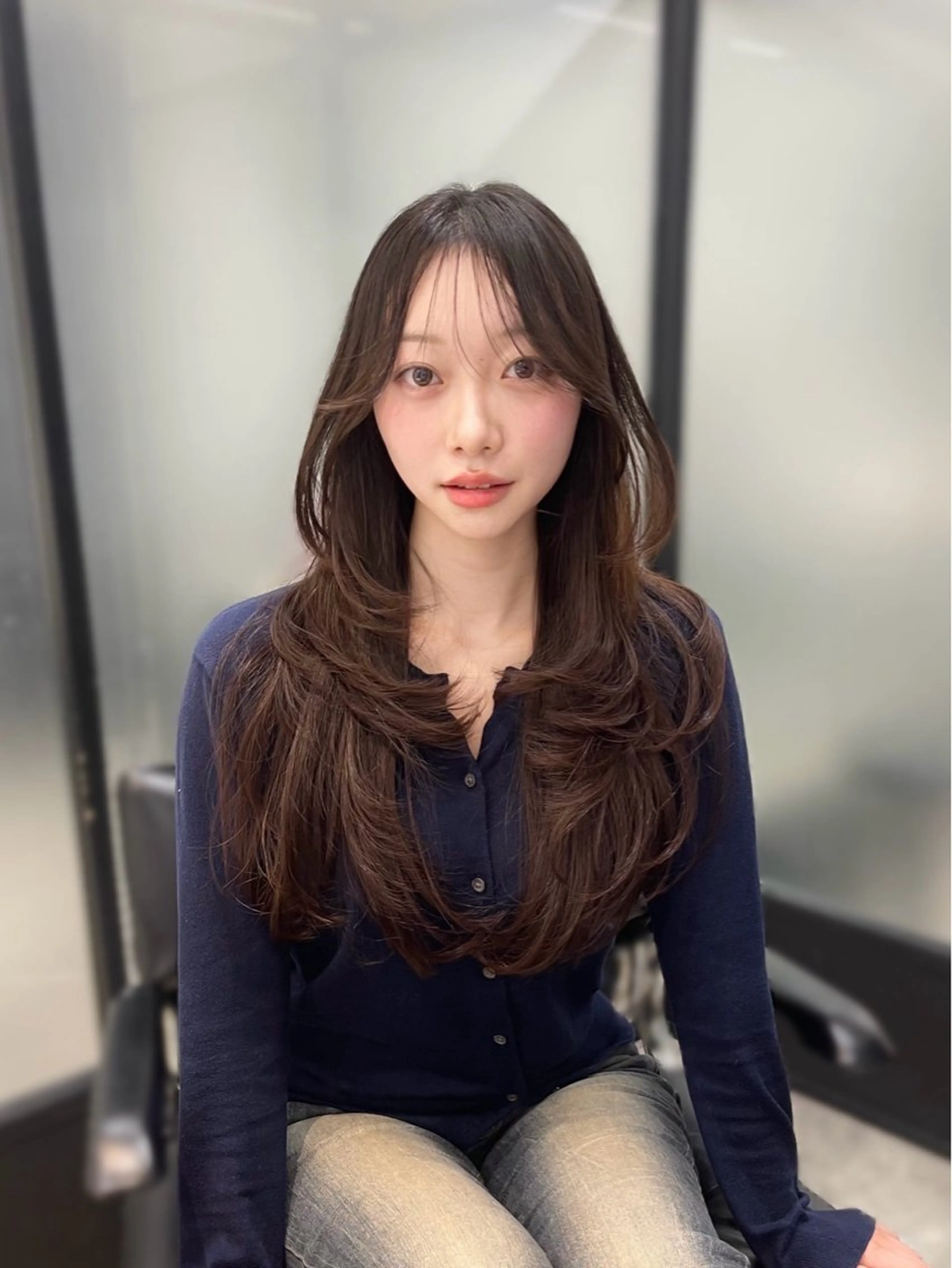 ロング 韓国風ヘア レイヤーカット カット トリートメント 韓国レイヤーカット 髪質改善▫️水野有真のヘアスタイル