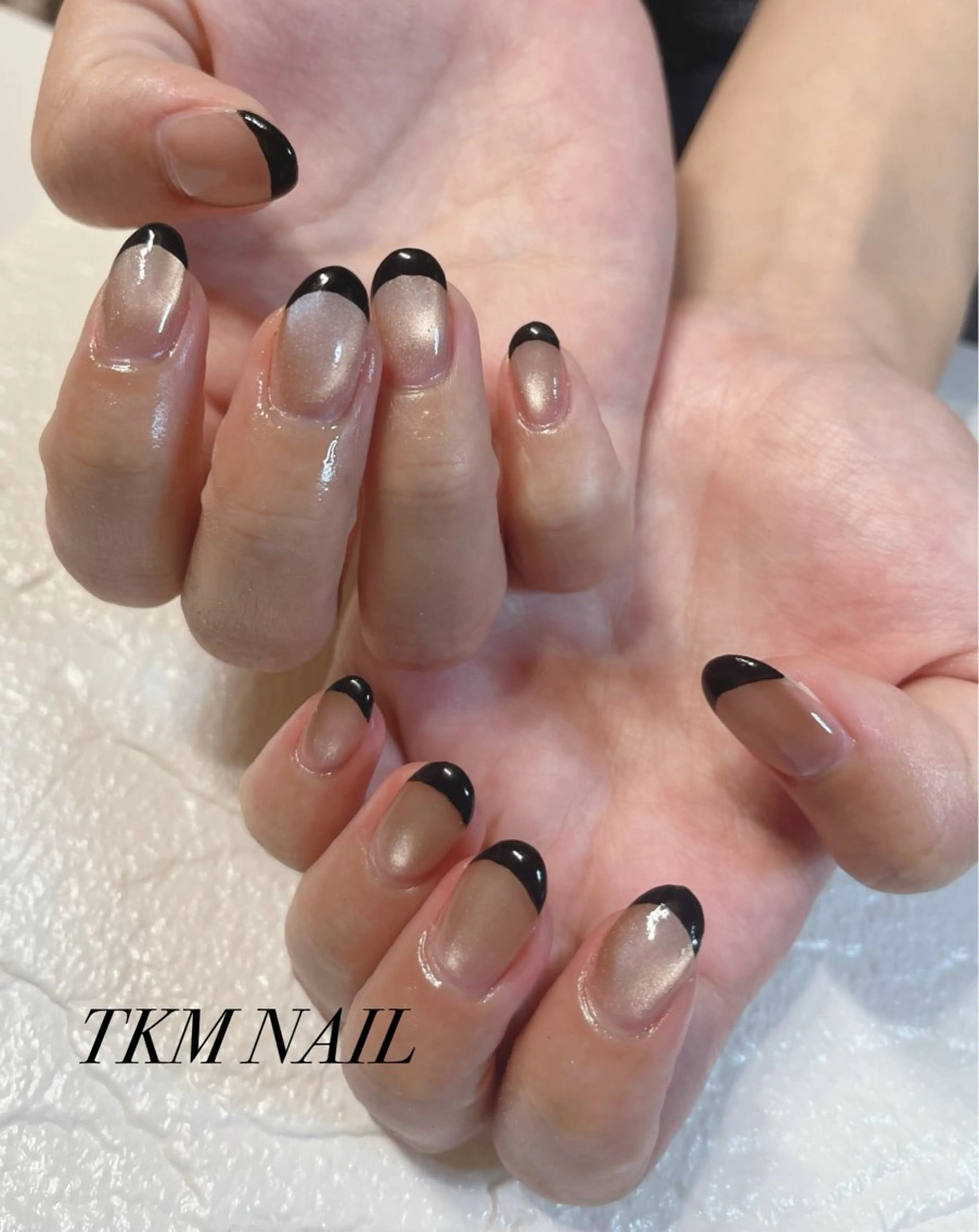 ネイル フレンチネイル マグネットネイル マグネットフレンチ シンプルネイル ______ TKM  NAILのネイルデザイン