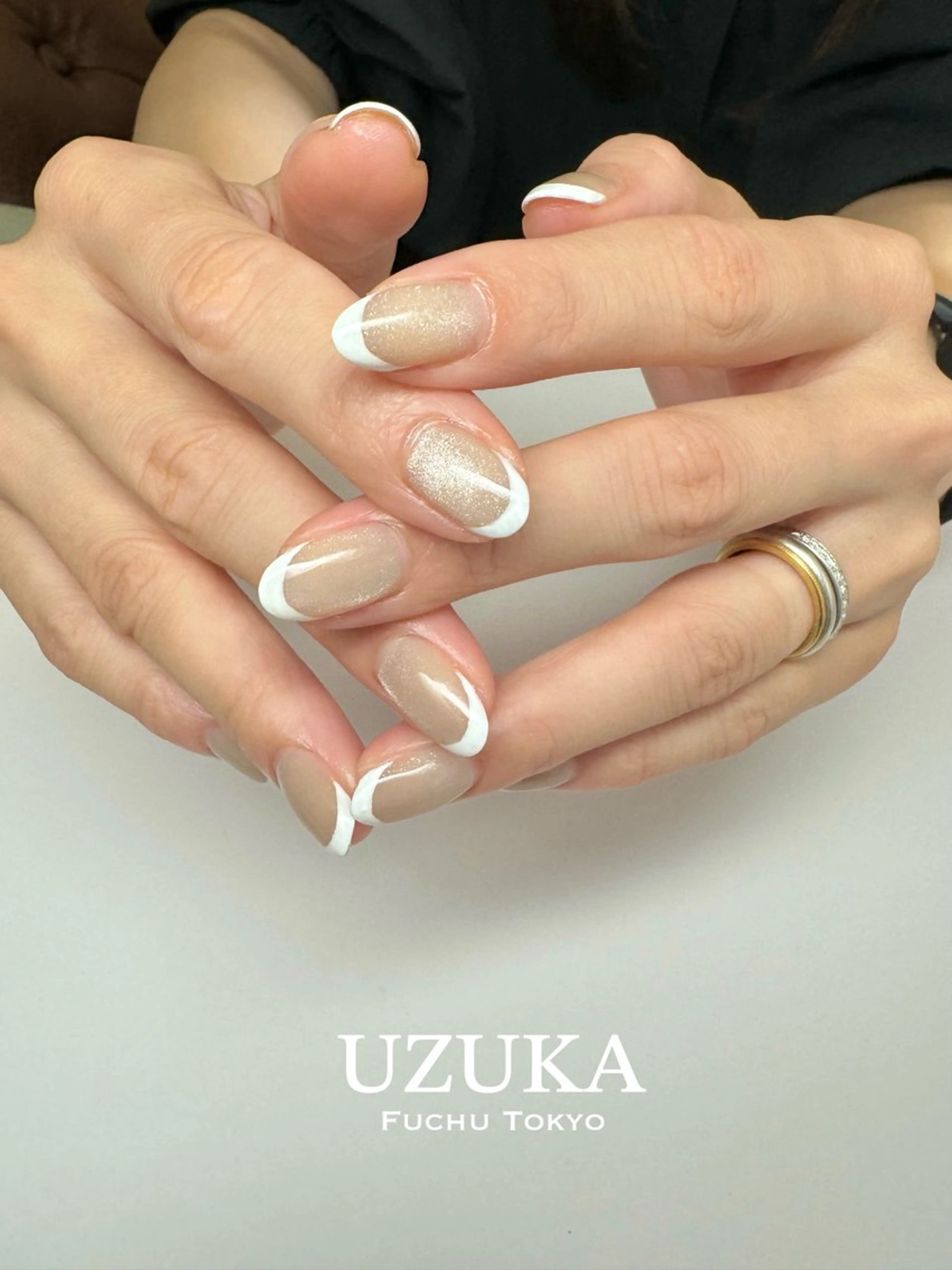 ネイル フレンチネイル マグネットネイル マグネットフレンチ 【 enn 】 Uzuka Yukaのネイルデザイン