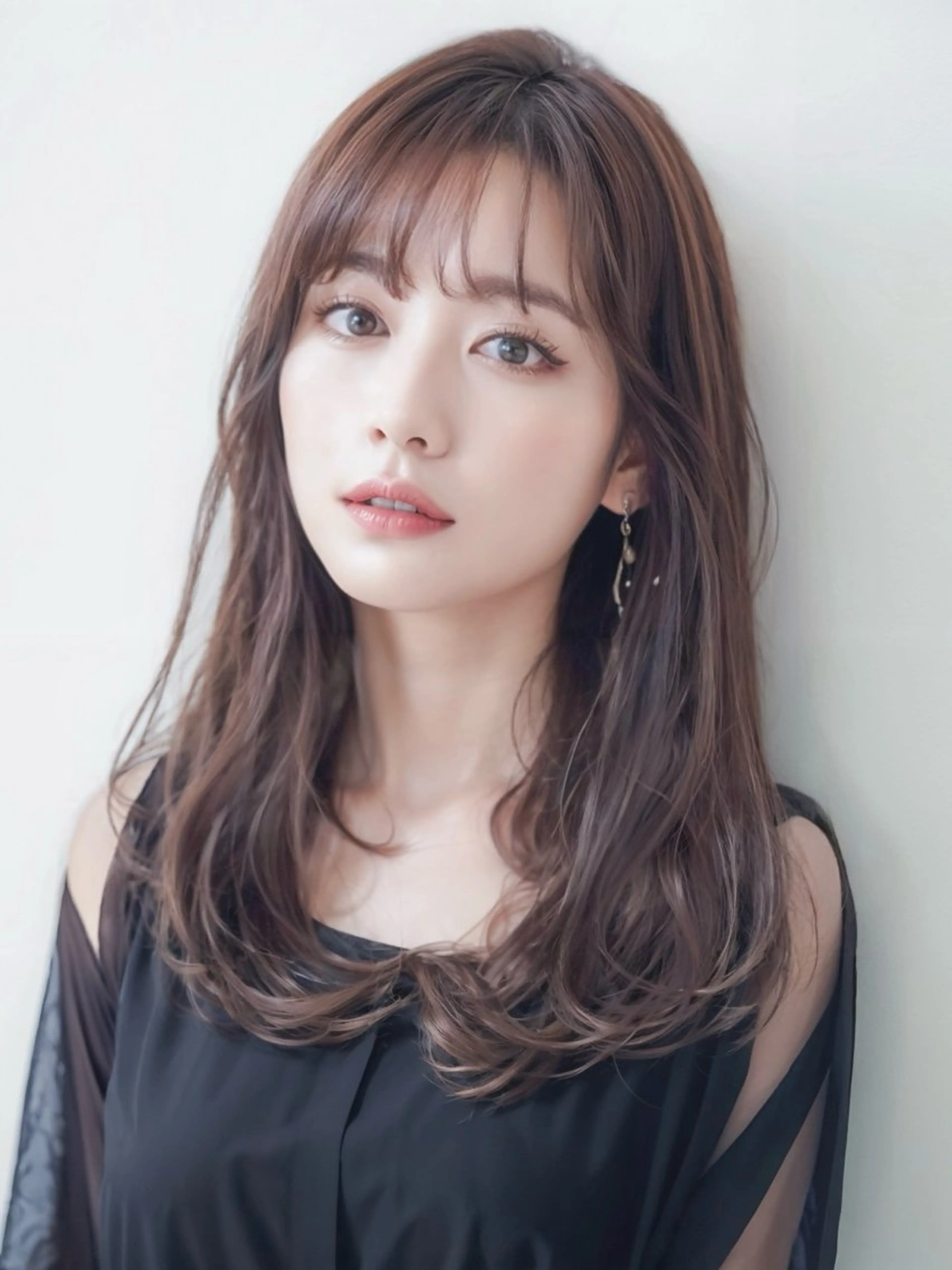 セミロング 韓国風ヘア レイヤーカット 神戸でブリーチなら puty/レイヤーのヘアスタイル