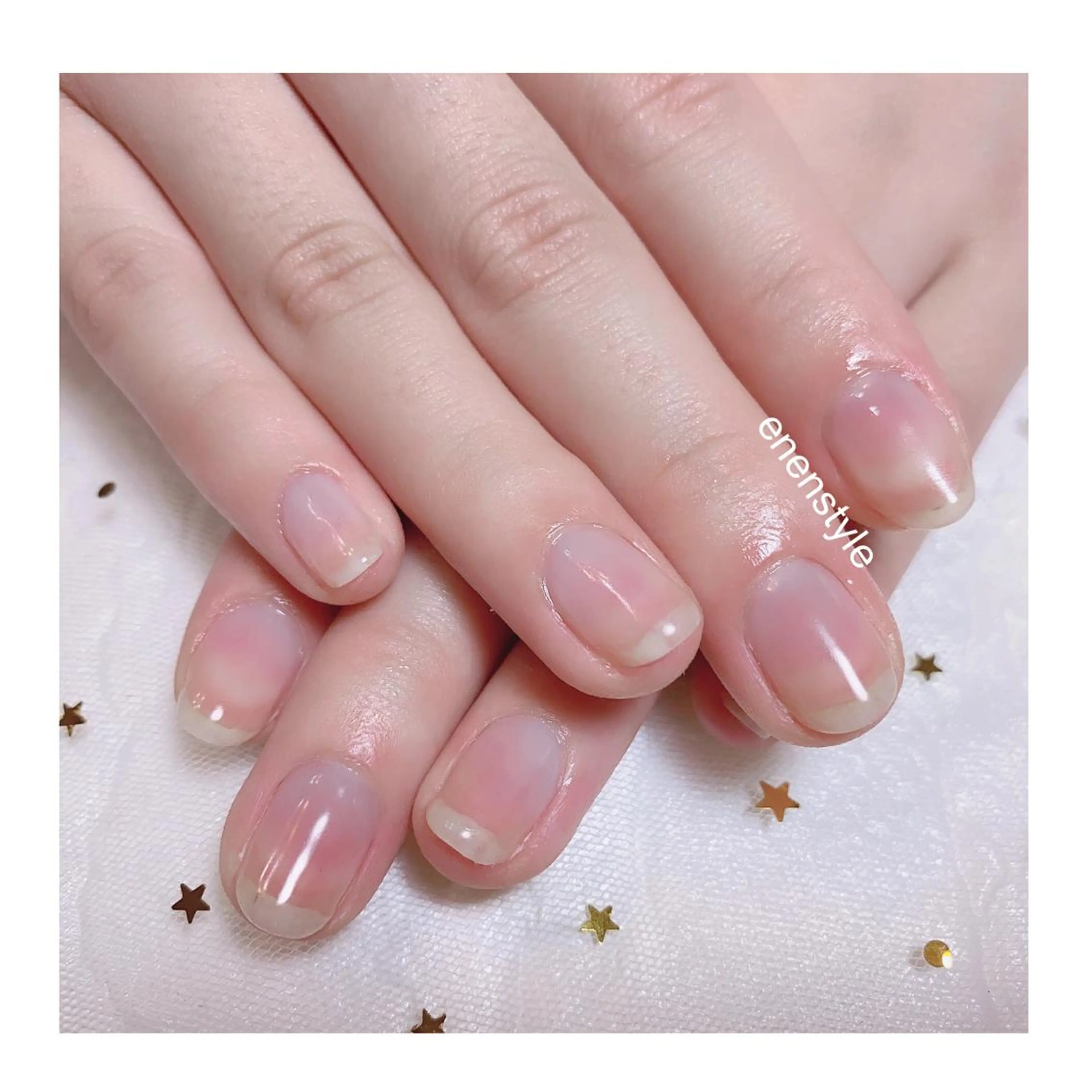 ショート ネイル ジェルネイル ニュアンスネイル オフィスネイル ワンカラーネイル パラジェル 👑enen style👑のネイルデザイン
