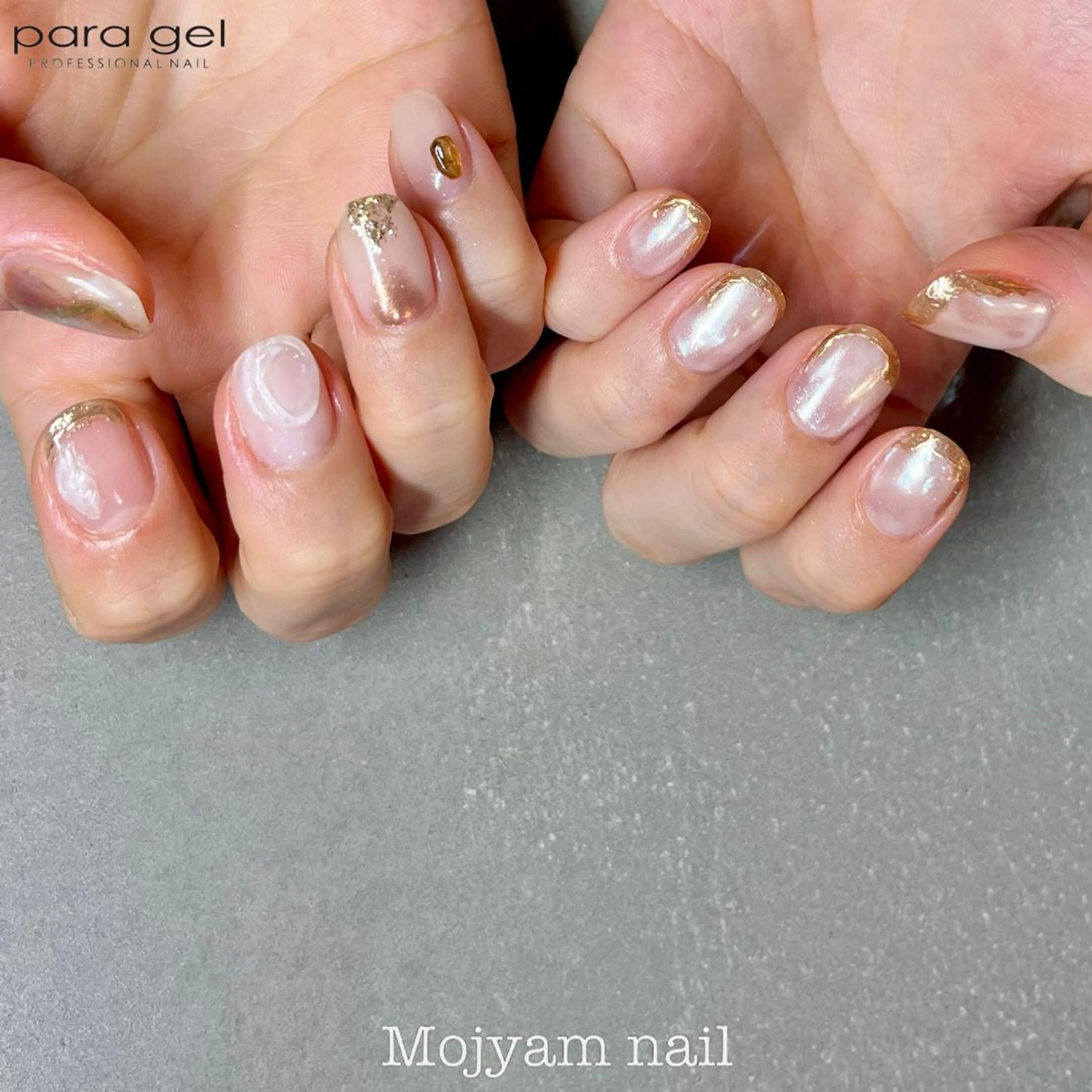 ネイル ミラーネイル ニュアンスネイル ホワイト ハンドネイル Mojyam nail所属・松本 実咲のネイルデザイン