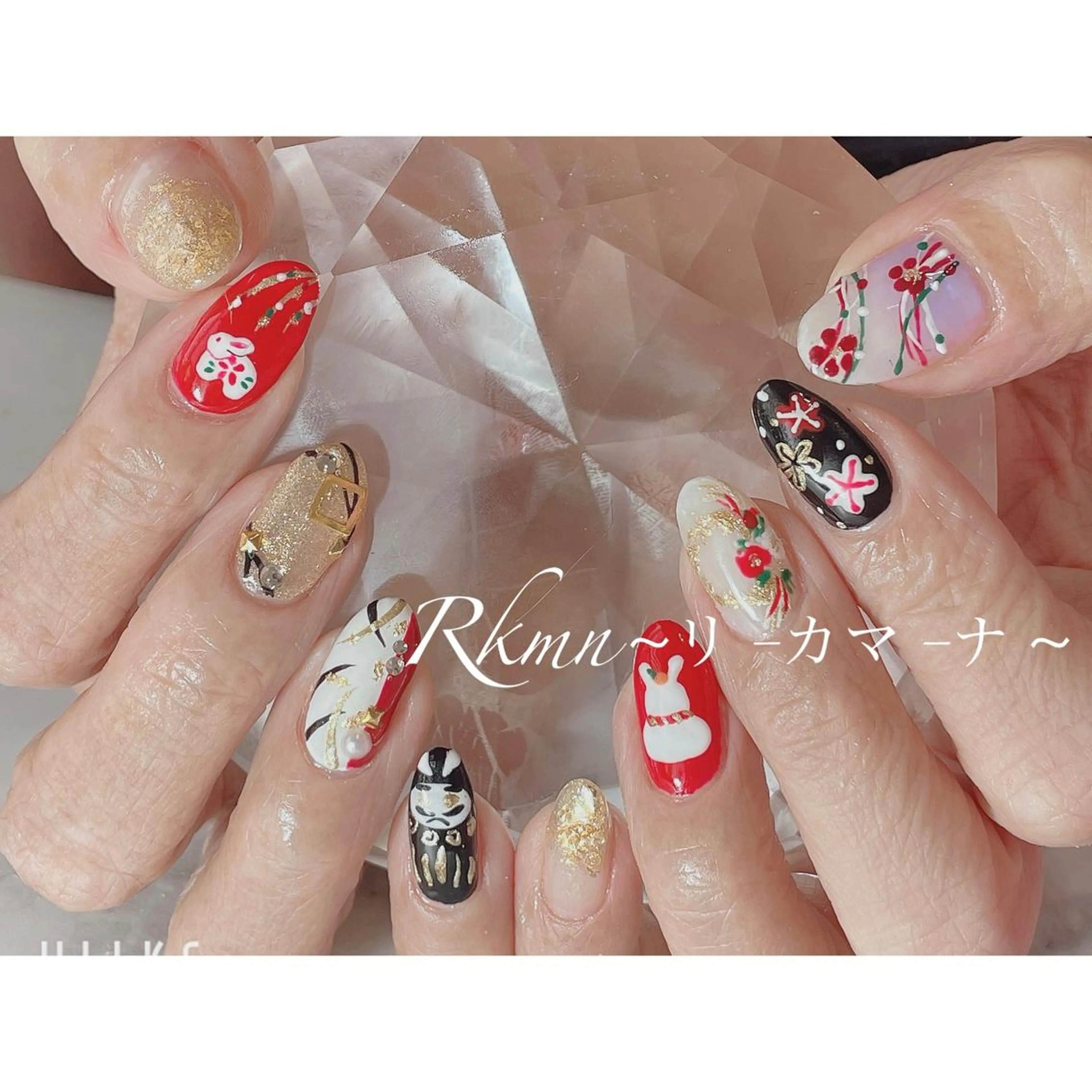 ネイル アートネイル 春ネイル ハンドネイル フットネイル ハンドケア Rkmn ~リ-カマ-ナ~のネイルデザイン