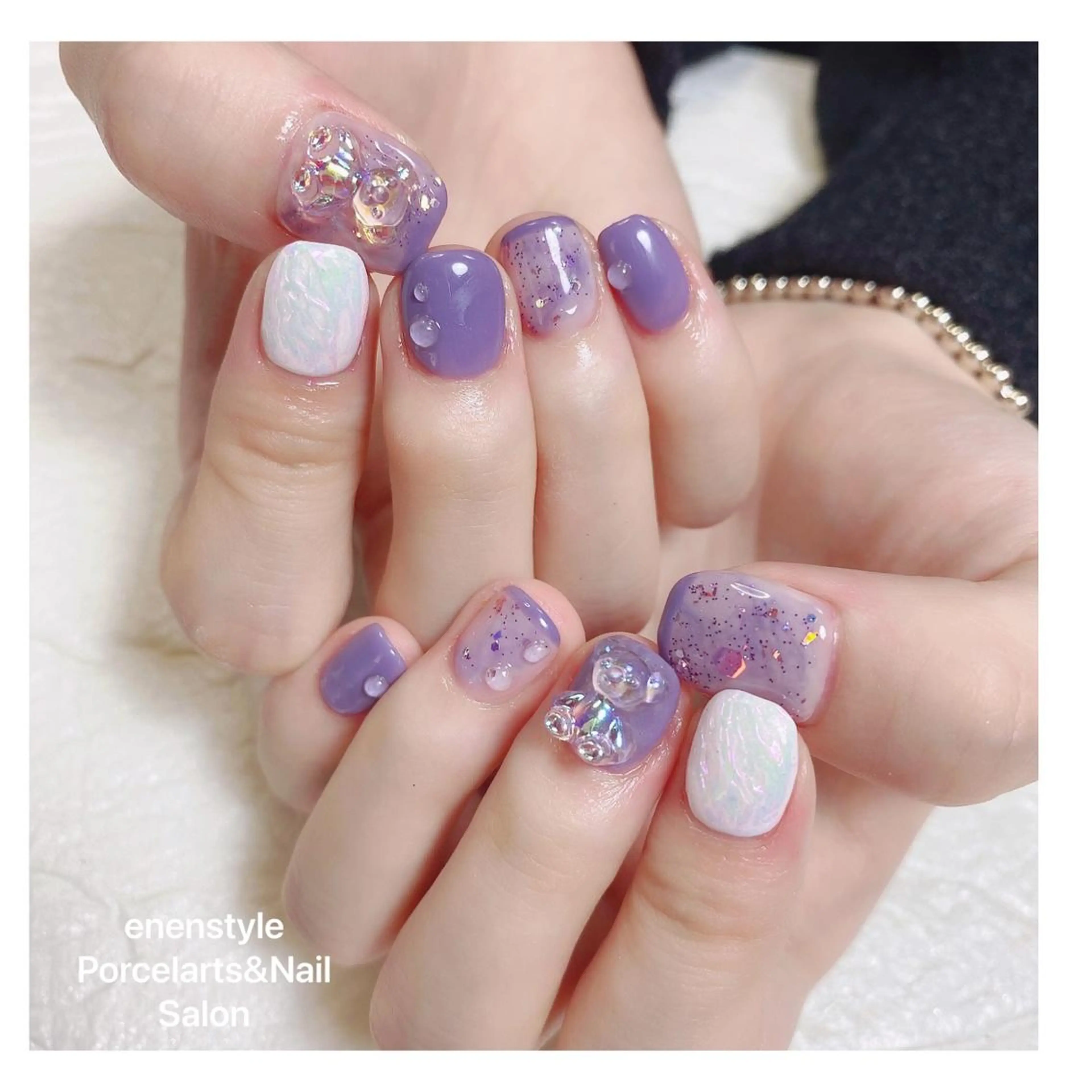 ミディアム ネイル ハンドネイル 👑enen style👑のネイルデザイン