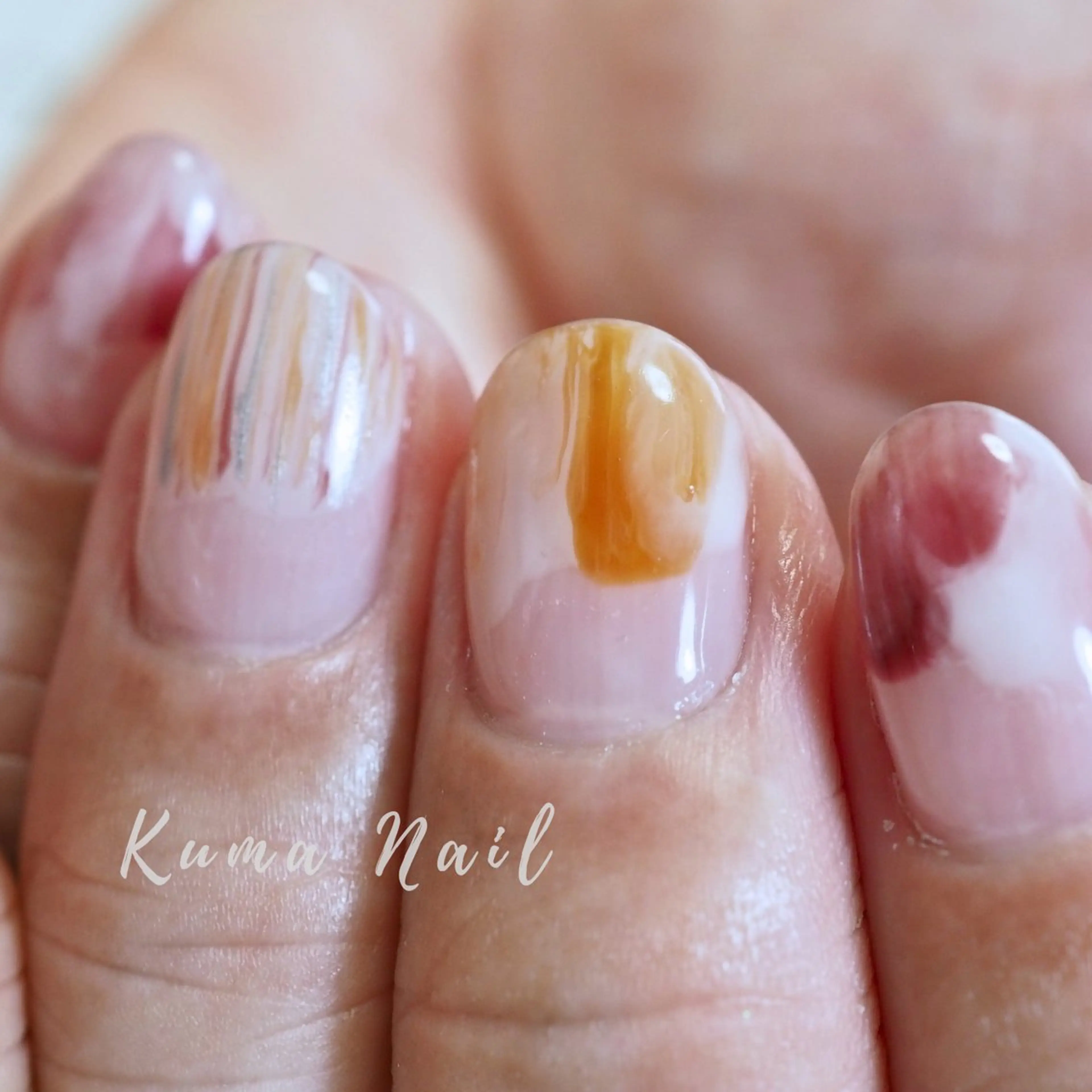 ネイル ニュアンスネイル ハンドネイル 藤が丘ネイル Kuma Nailのネイルデザイン