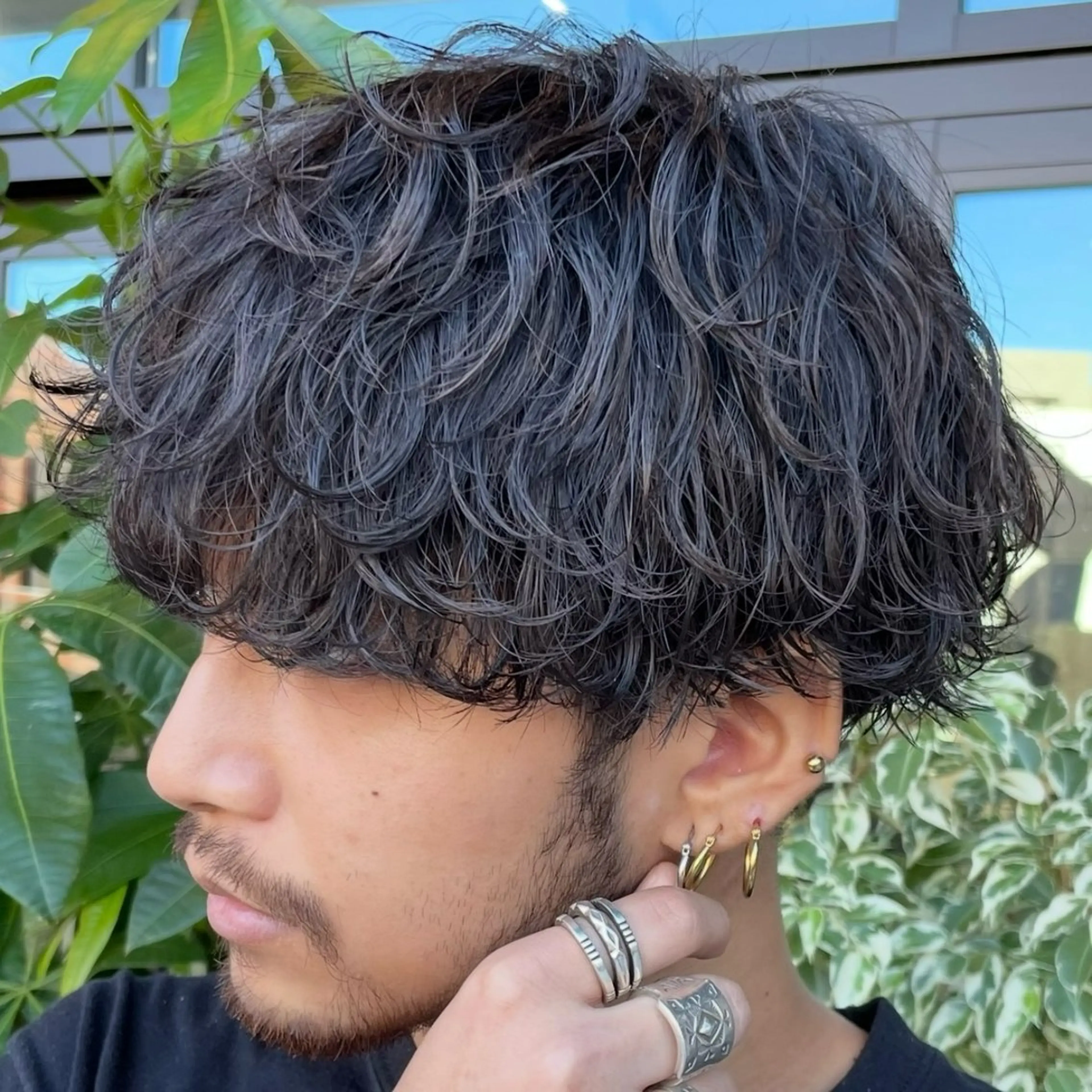 ミディアム パーマ ヘアアレンジ メンズ カット パーマ fifth 石川 凪のヘアスタイル