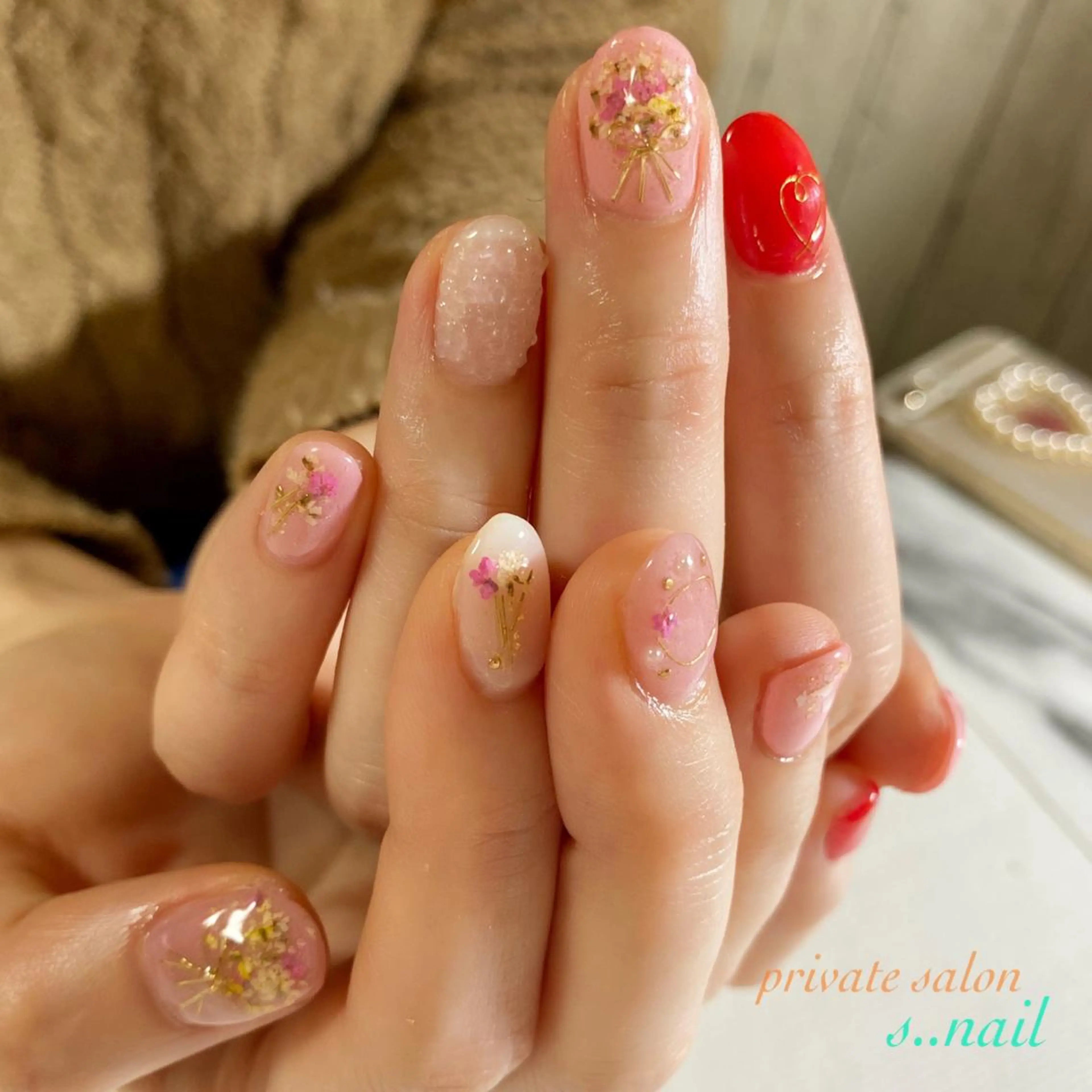ネイル ハート ブライダルネイル ハンドネイル フットネイル s..nail / MORITAのネイルデザイン