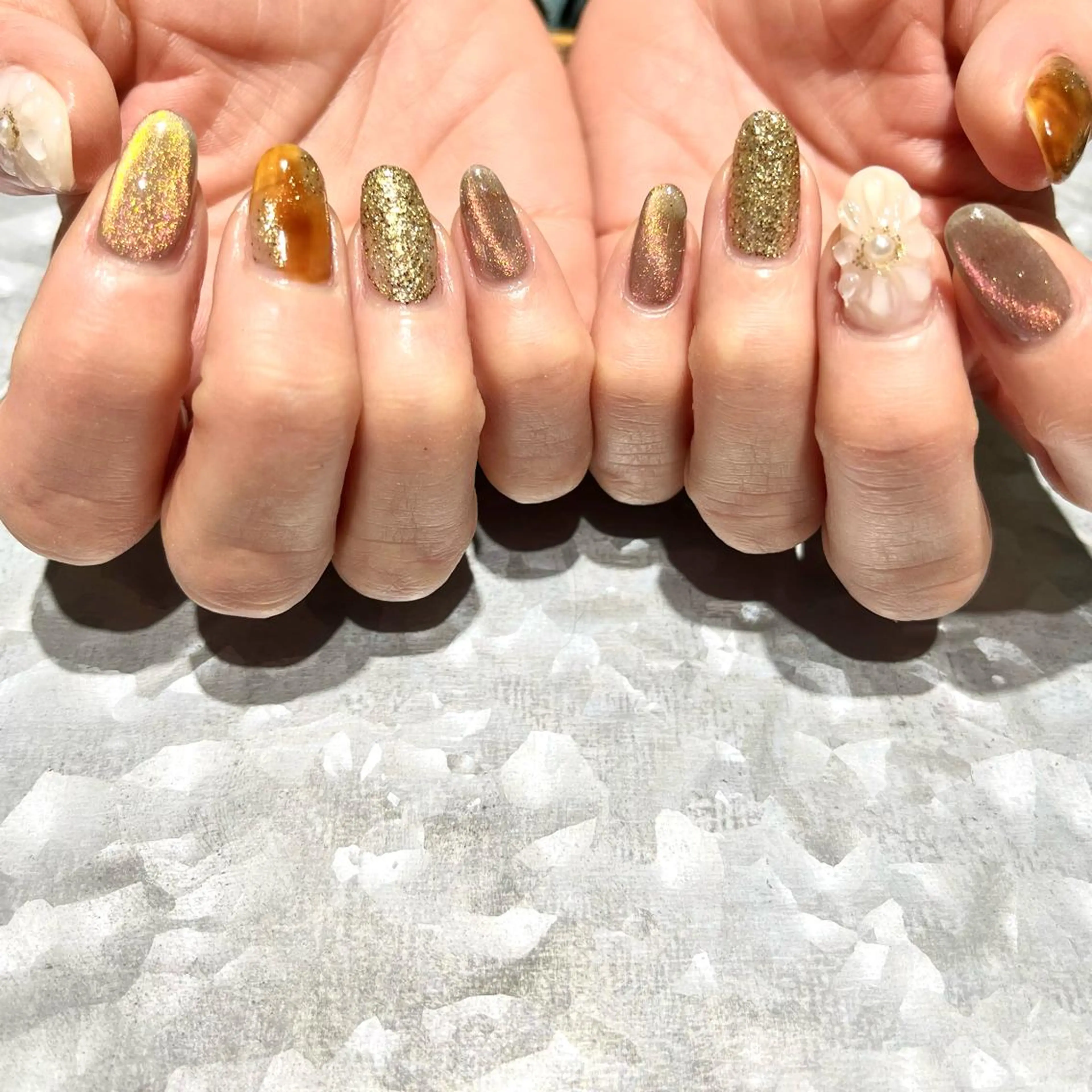 ネイル フラワーネイル マグネットネイル ぷっくりネイル TRAM-nail moriizumiのネイルデザイン